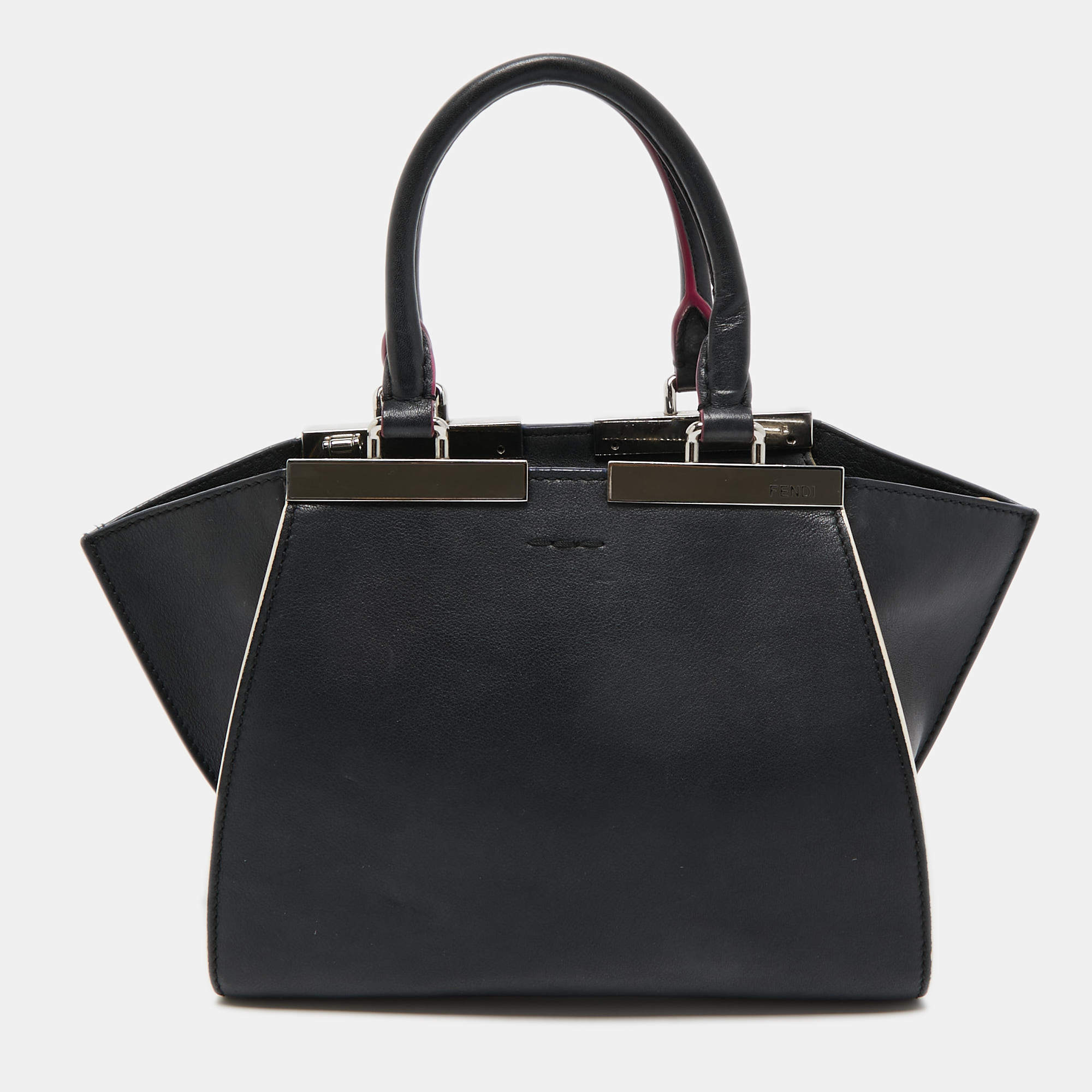 Pre Owned Fendi Black Leather Petite 3Jours Tote