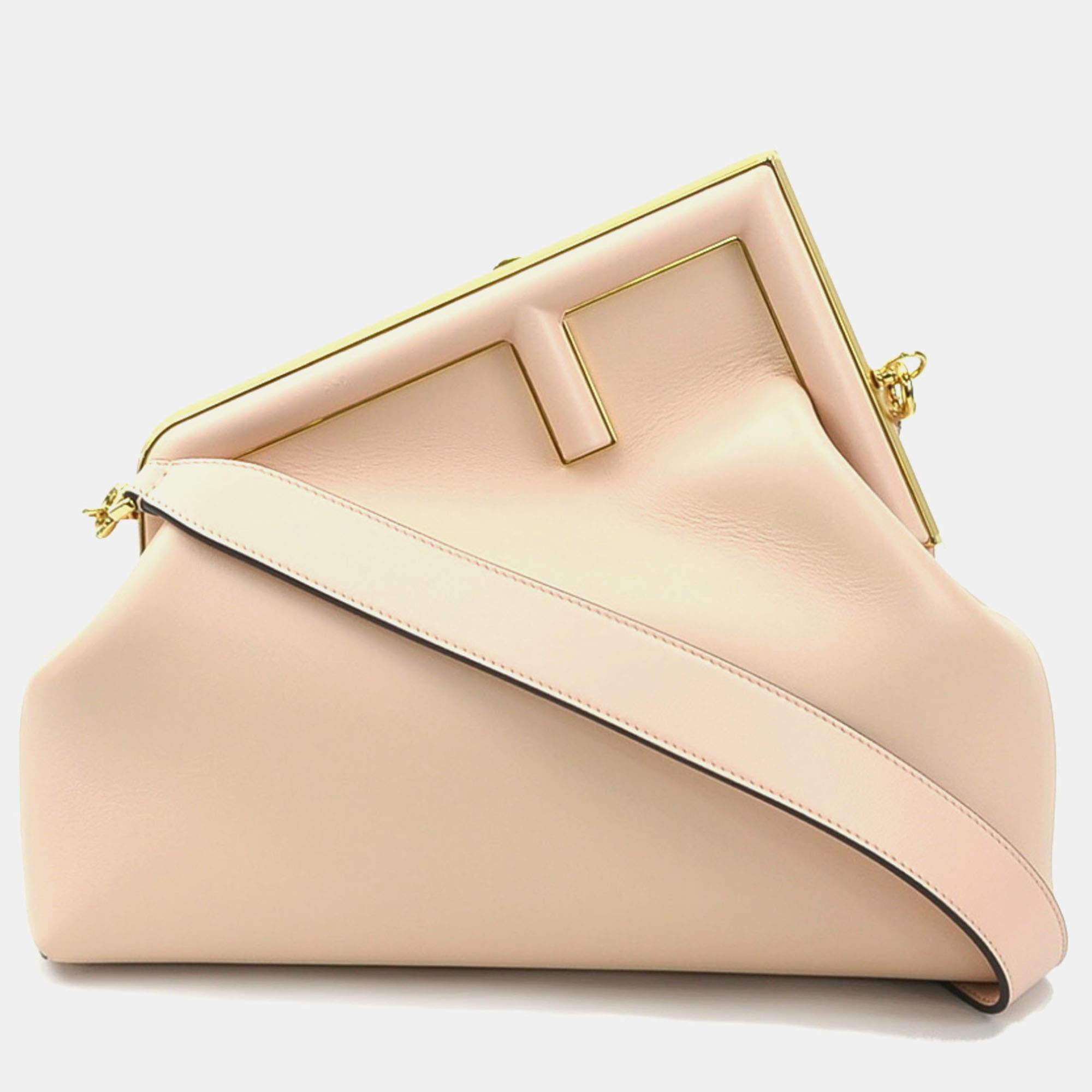Fendi Leather Pink First Medium Shoulder Bag