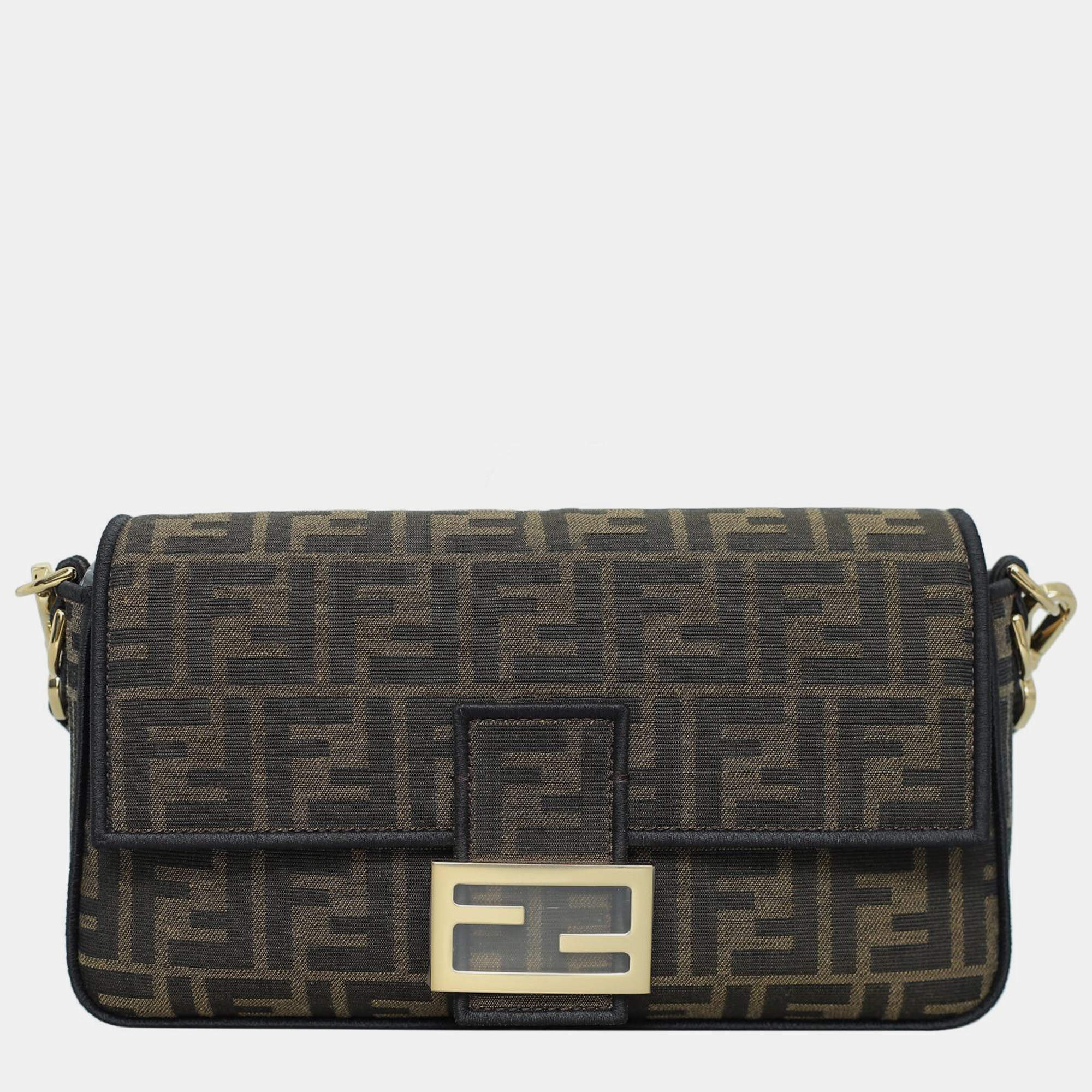 Fendi Zucca Canvas Medium Baguette Bag