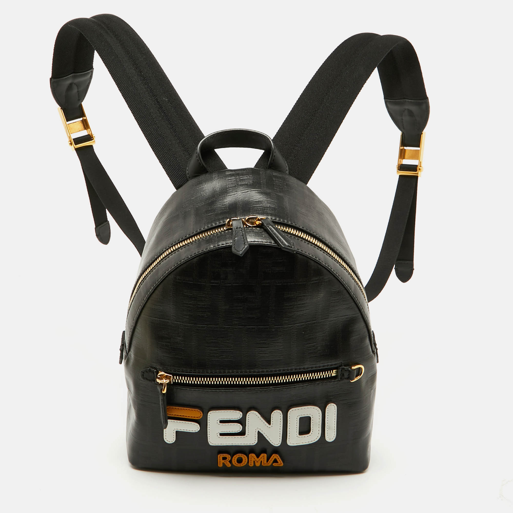 Fendi x Fila Brown Zucca Coated Canvas Mini Mania Backpack
