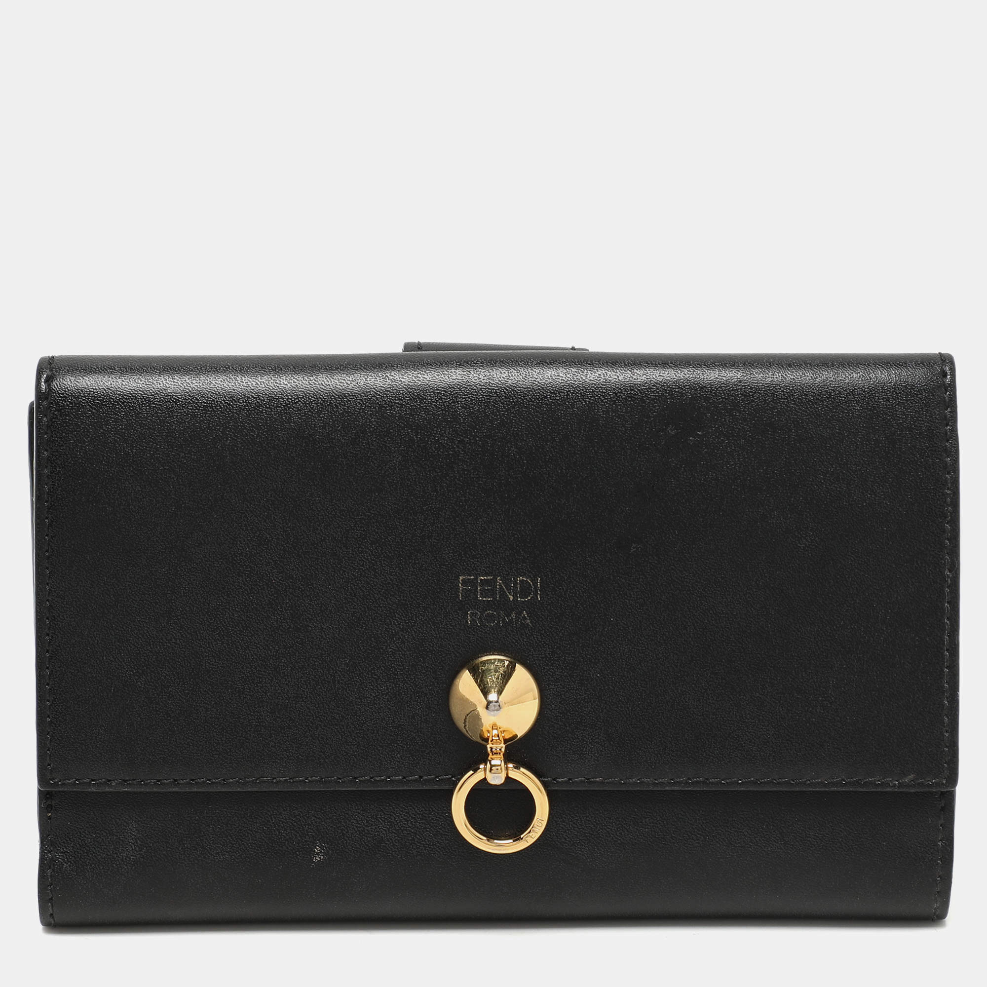 Fendi Black Leather By The Way Bifold Wallet