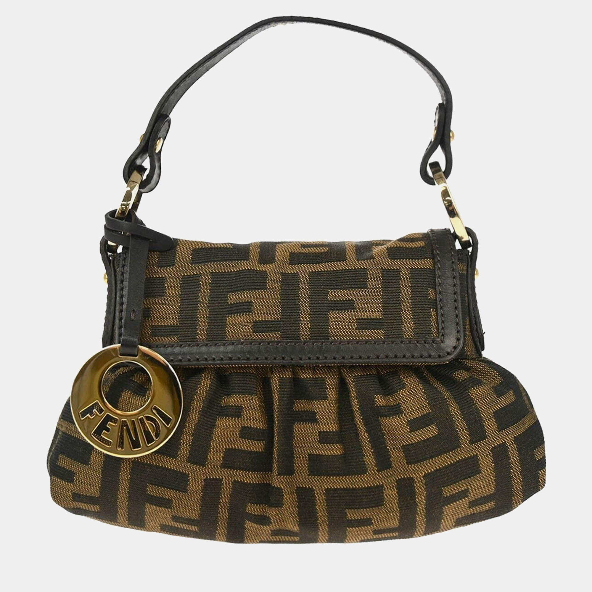 Fendi Brown Canvas Zucca Handbag