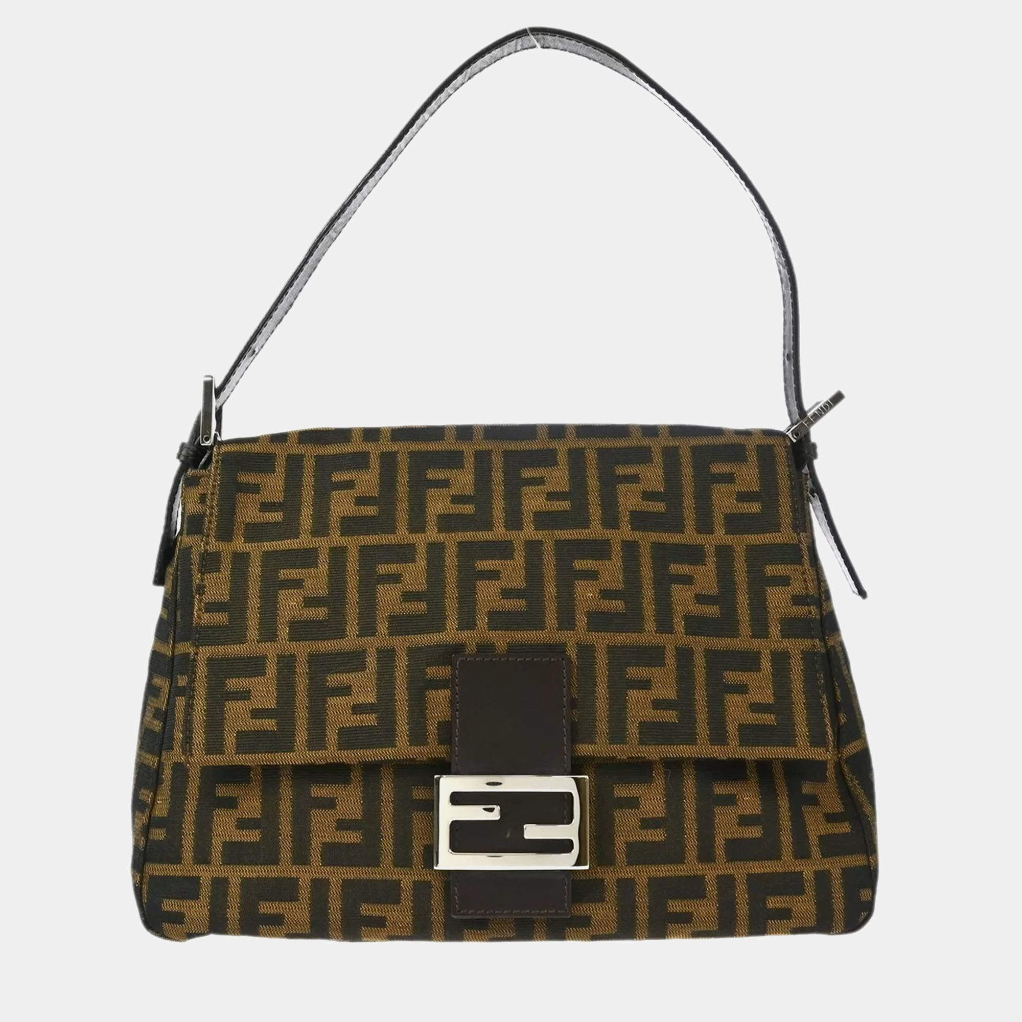 Fendi Brown Zucca Mamma Baguette Bag