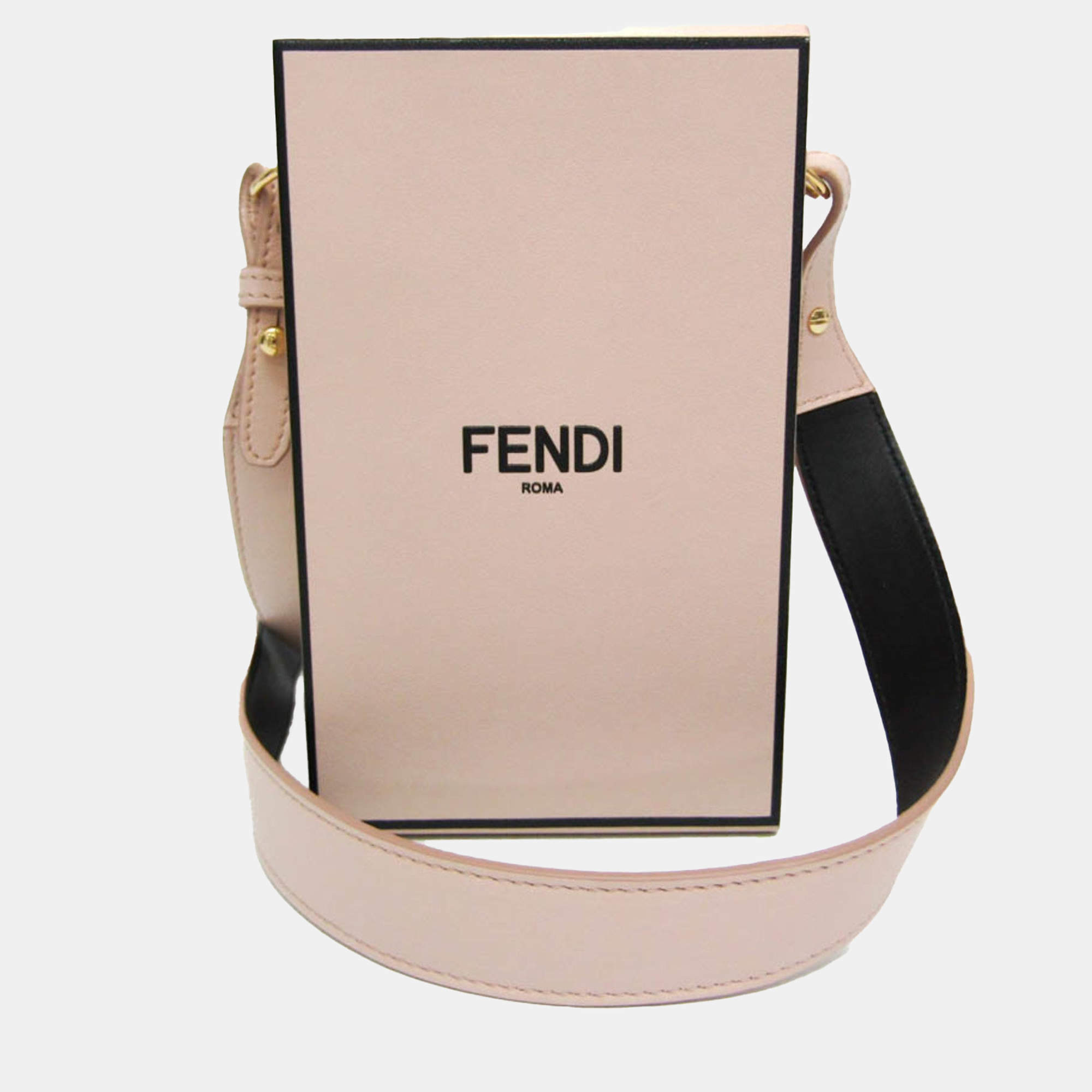 Fendi Pink Leather Box Shoulder Bag