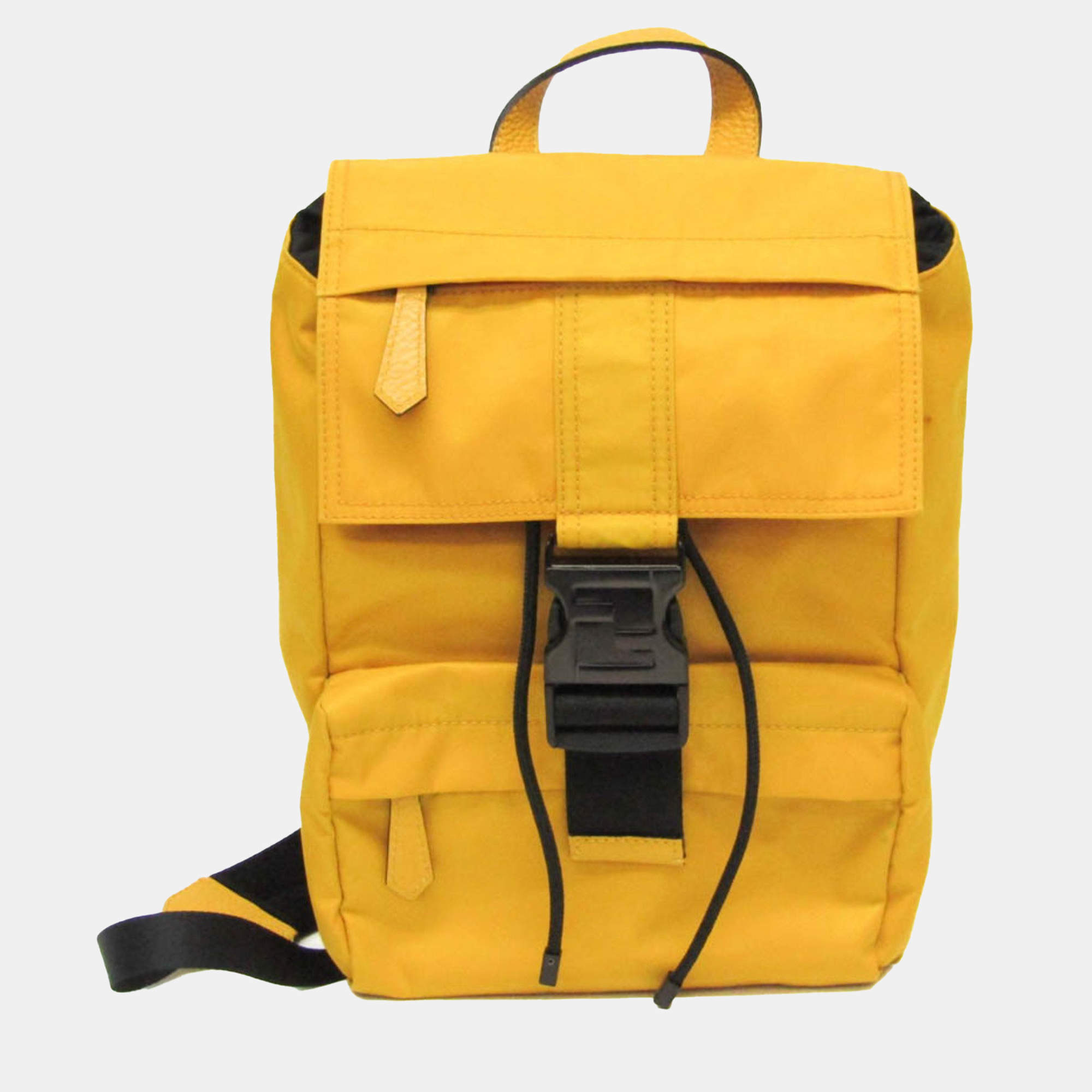 Fendi Yellow Nylon Fendines Sling Backpack