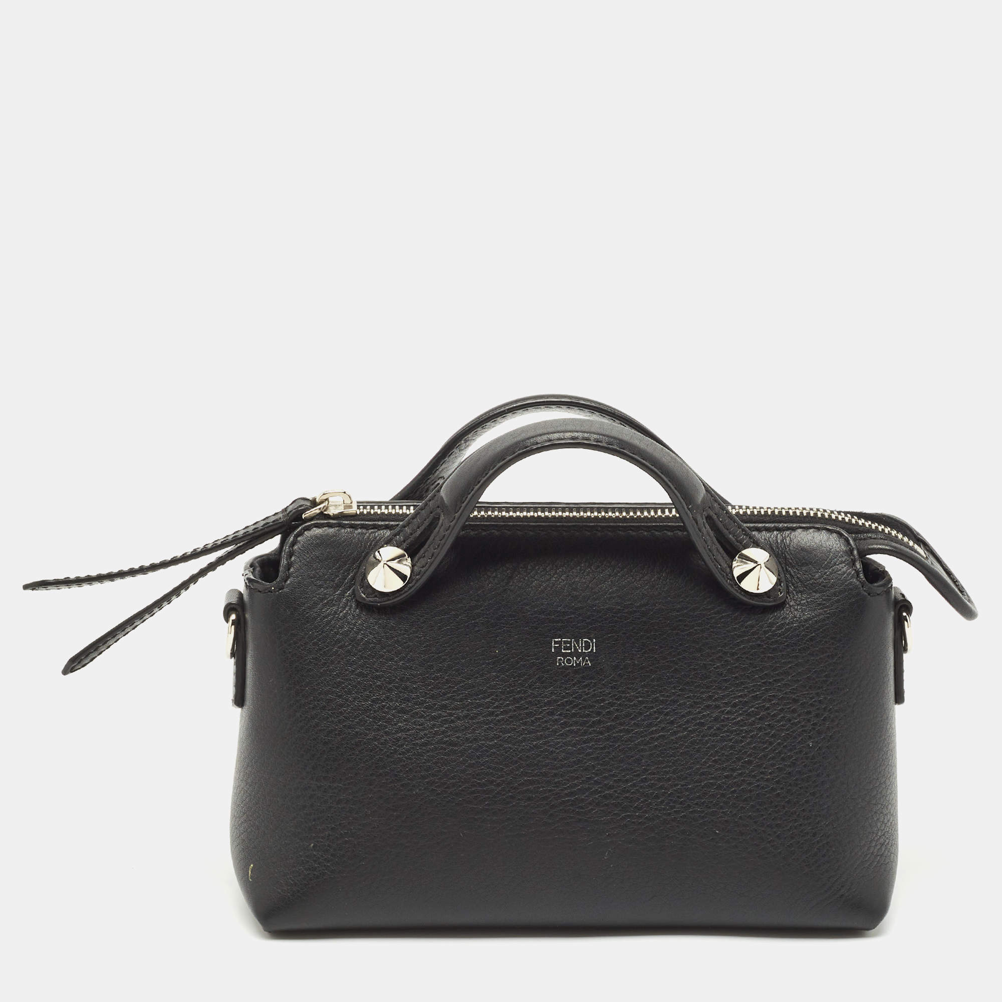 Fendi Black Leather Mini By The Way Shoulder Bag