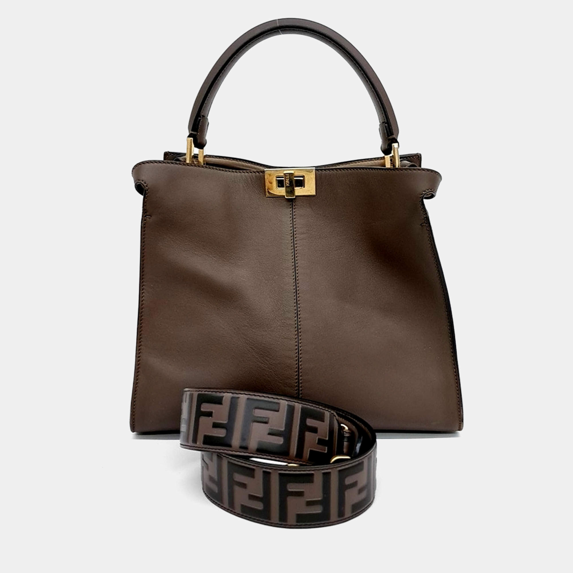 Fendi Brown Leather Peekaboo XLite Medium bag