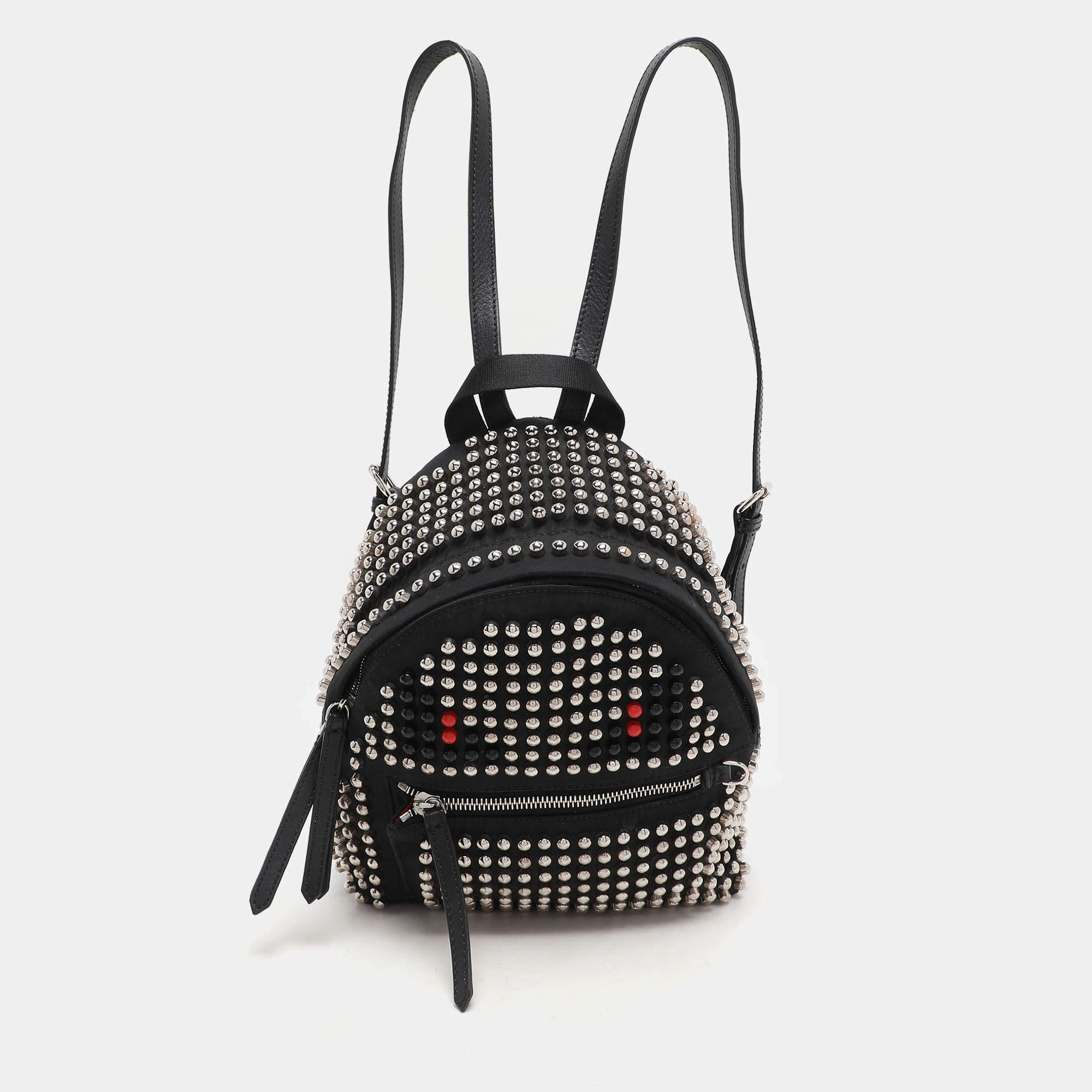 Fendi Black Nylon Monster Studs Mini Black Backpack
