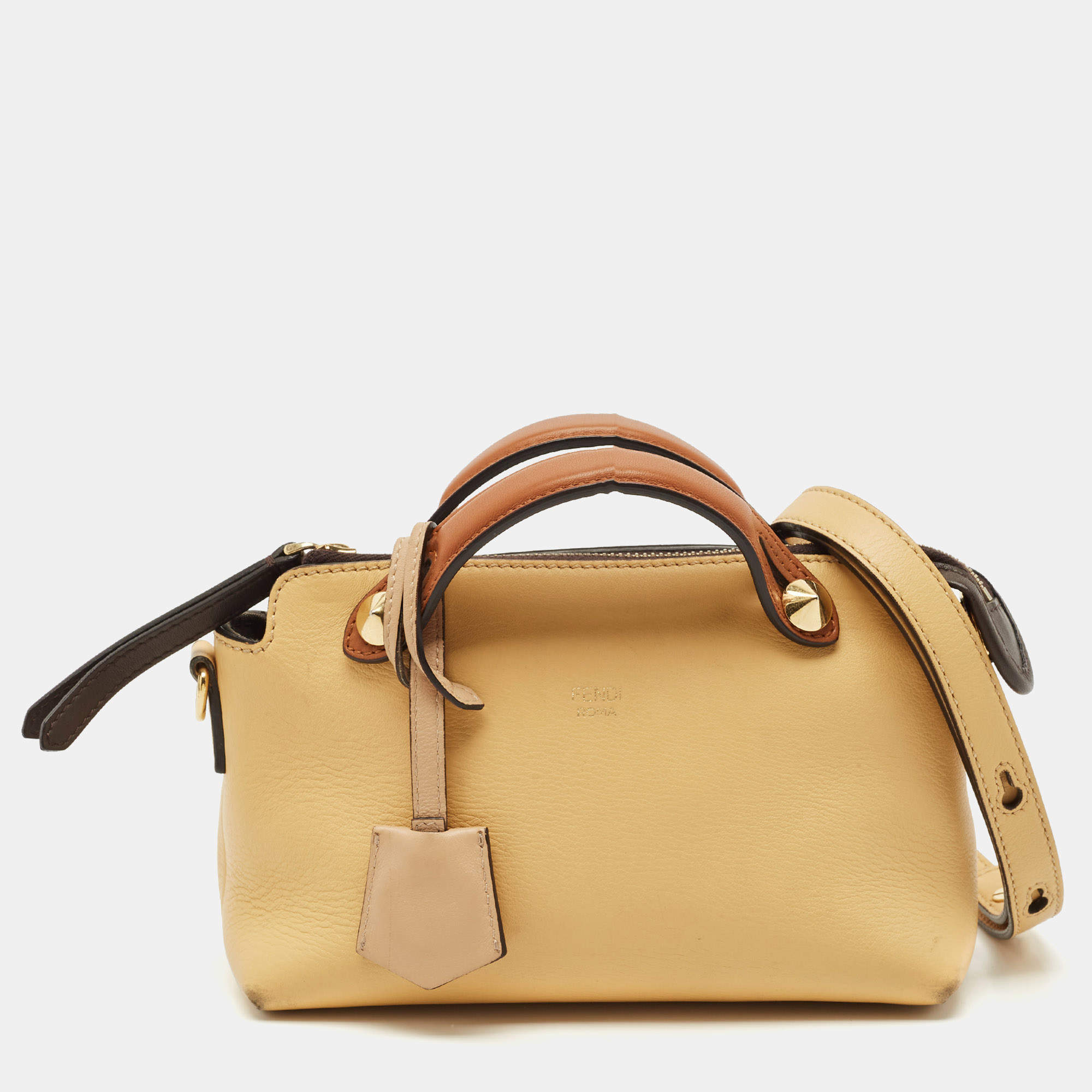 Fendi Tan/Brown Leather Mini By The Way Crossbody Bag