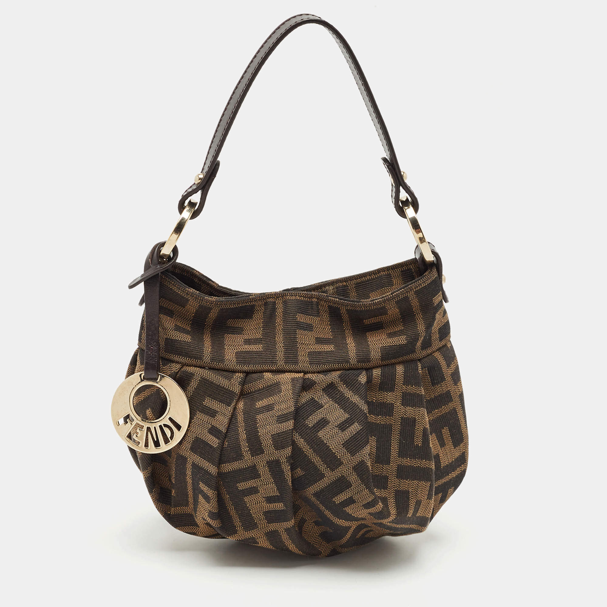Fendi Tobacco Zucca Canvas Mini Chef Hobo