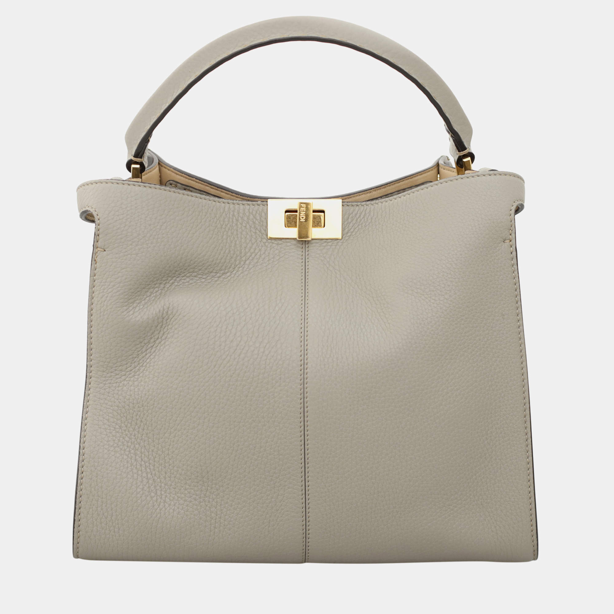 Fendi X-Lite Peekaboo Medium Grey Leather Bag