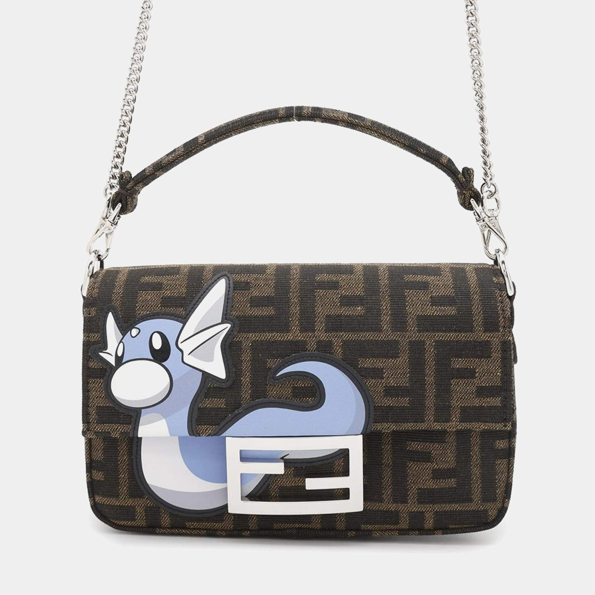 Fendi Handbag Mini Baguette Miniryu Chain Shoulder