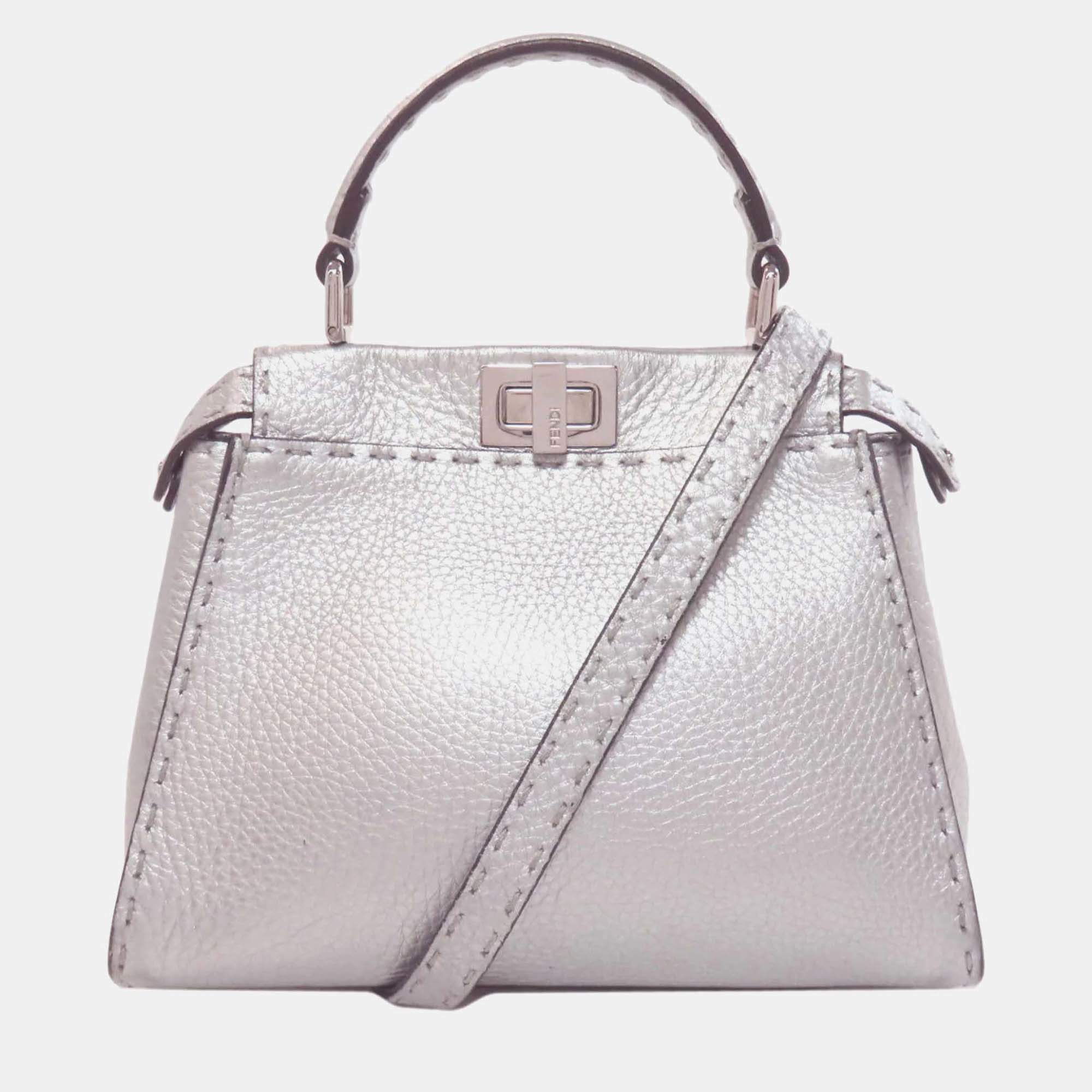 Fendi Peekaboo Mini Selleria Handbag In Calf Leather