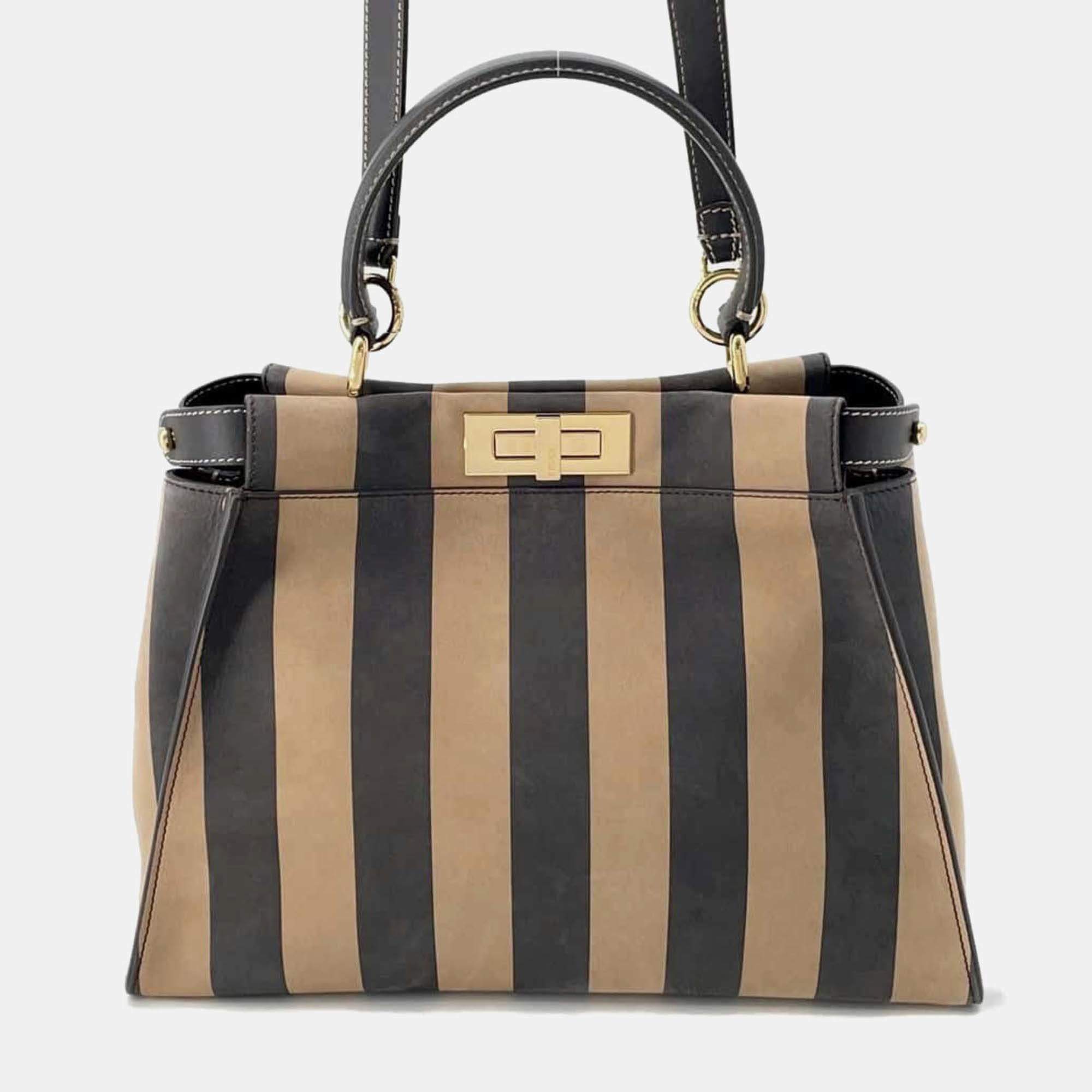 Fendi Handbag Pecan Peekaboo Medium Bag 2Way Shoulder Black