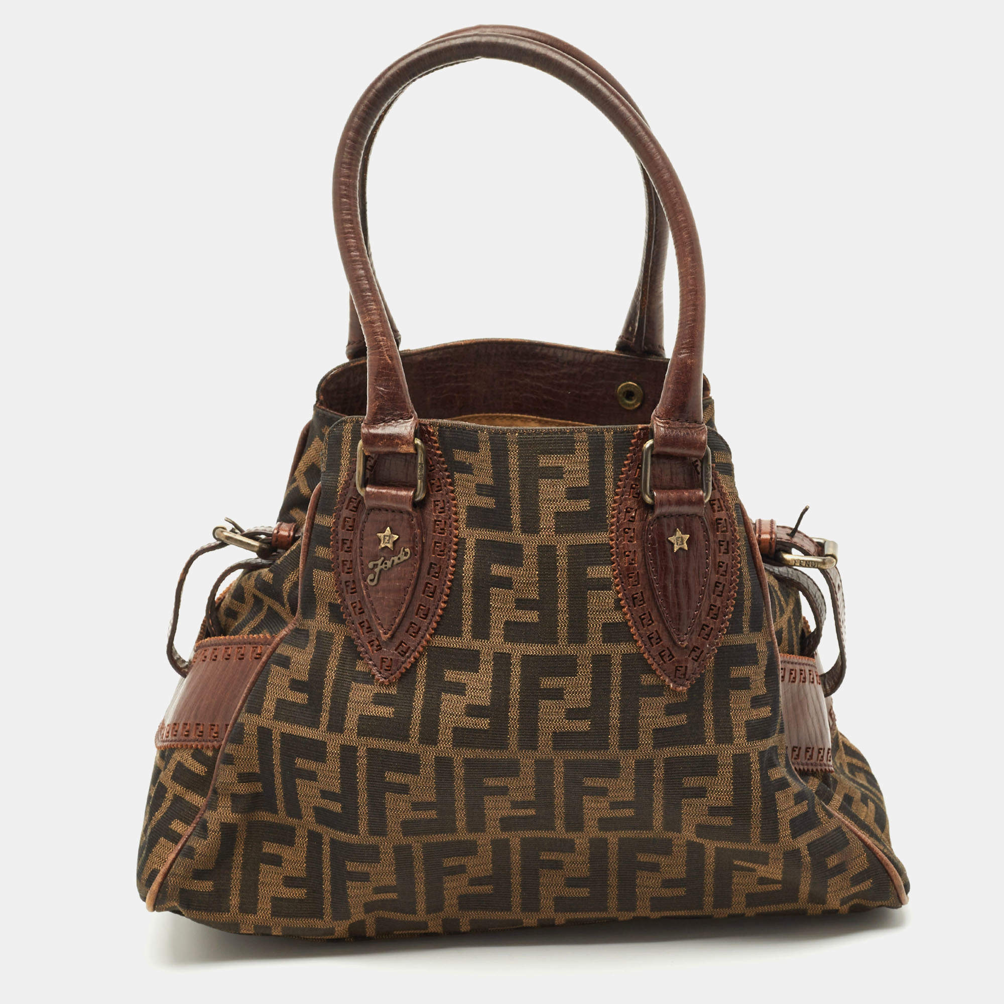Fendi Tobacco/Brown Zucca Canvas Small Chef De Jour Bag