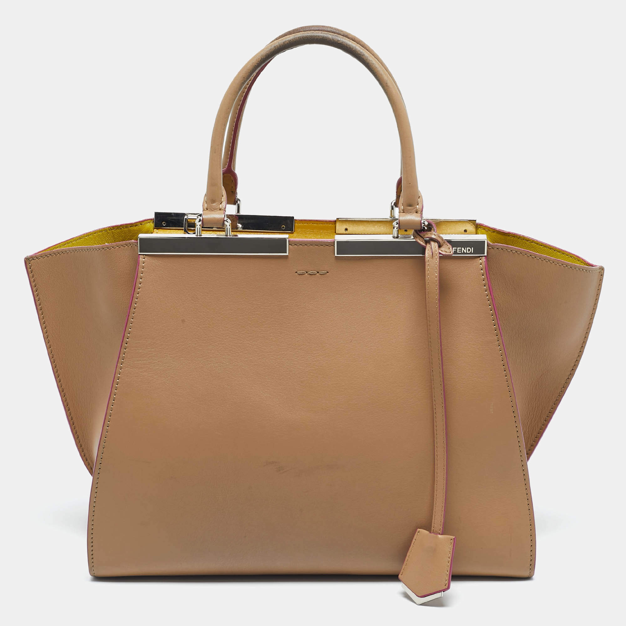 Pre Owned Fendi Beige Leather Medium 3Jours Tote