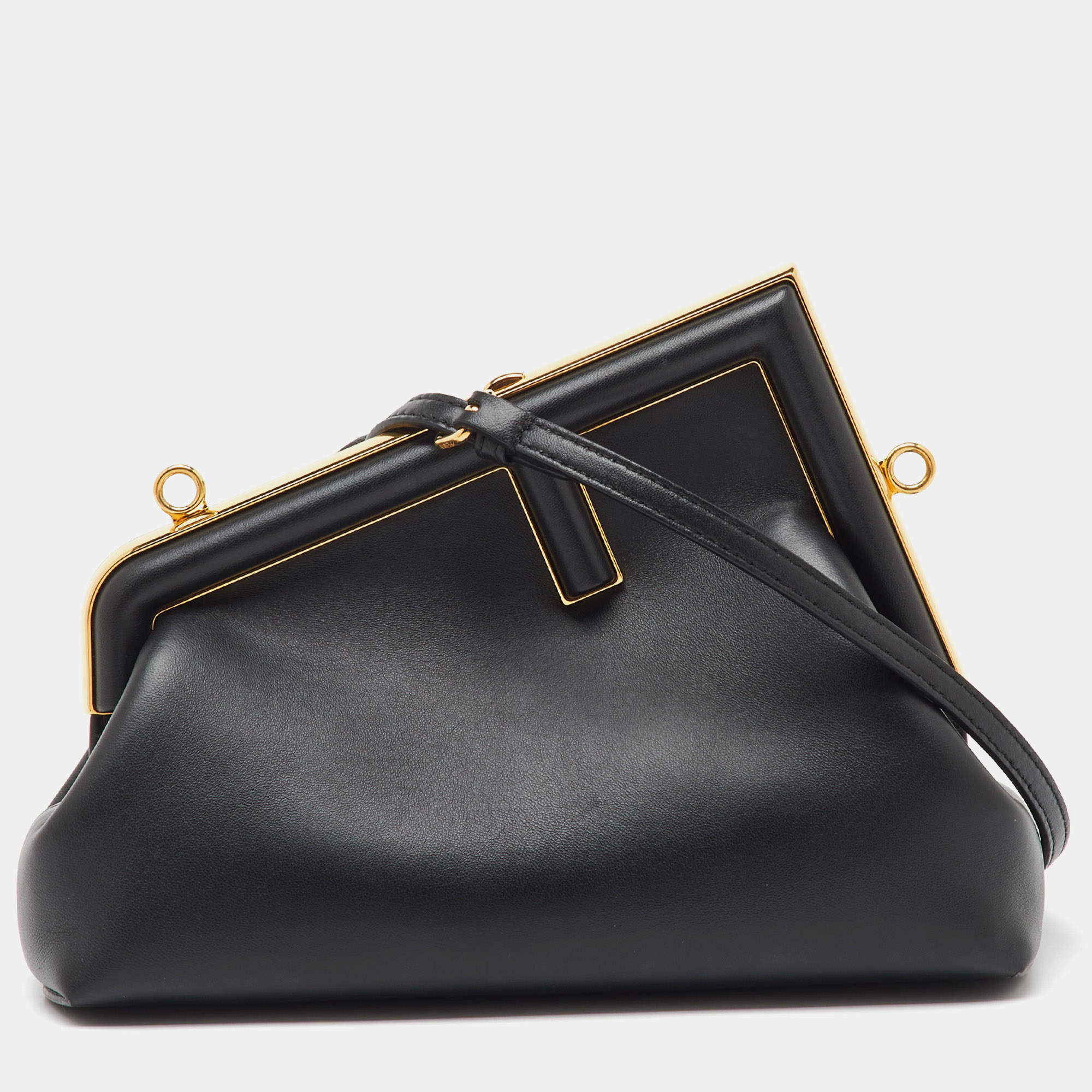 Pre Owned Fendi Black Leather Fendi First Small Shoulder Bag