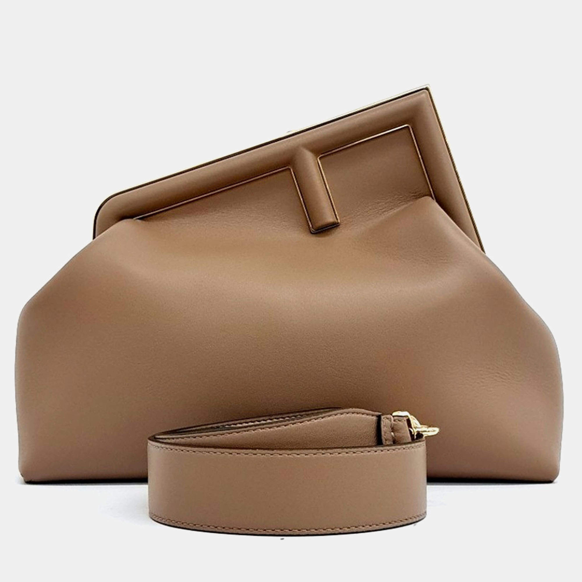 Pre Owned Fendi Brown Leather First Bag Medium