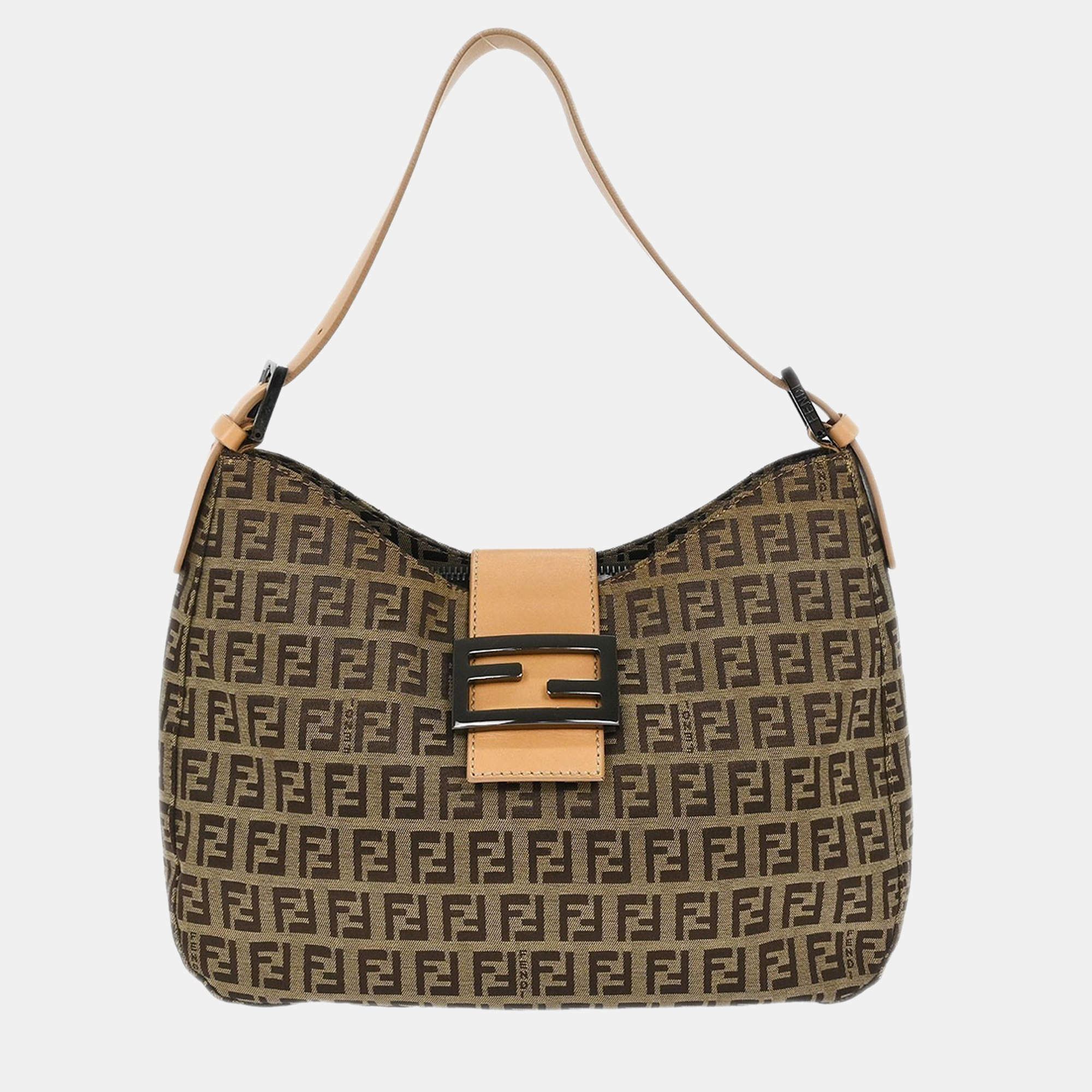 Pre Owned Fendi Brown Zucchino Handbag
