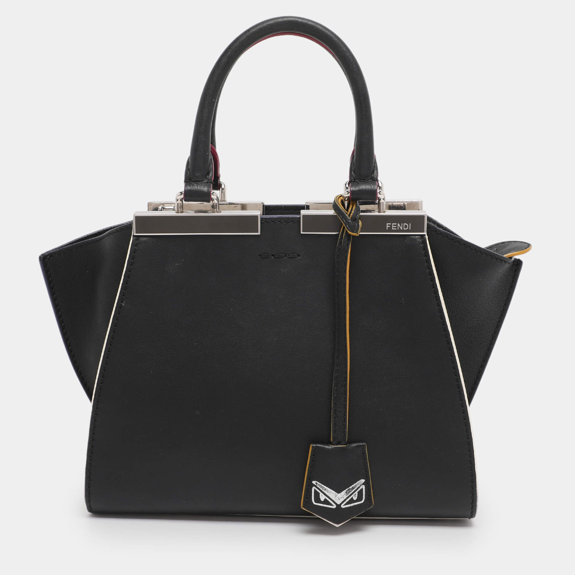 Pre Owned Fendi Black Leather Petite 3Jours Tote