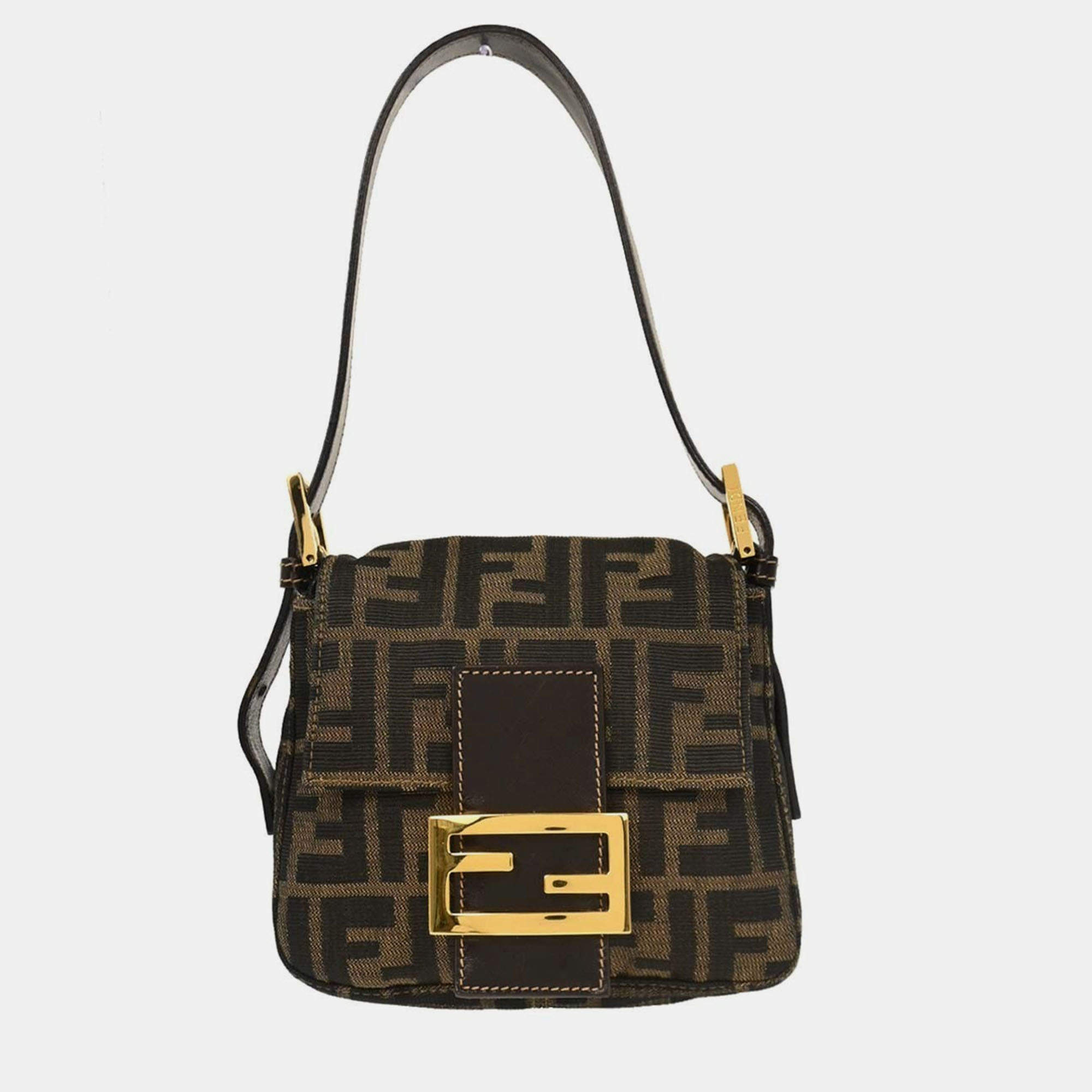 Pre Owned Fendi Brown Zucca Handbag