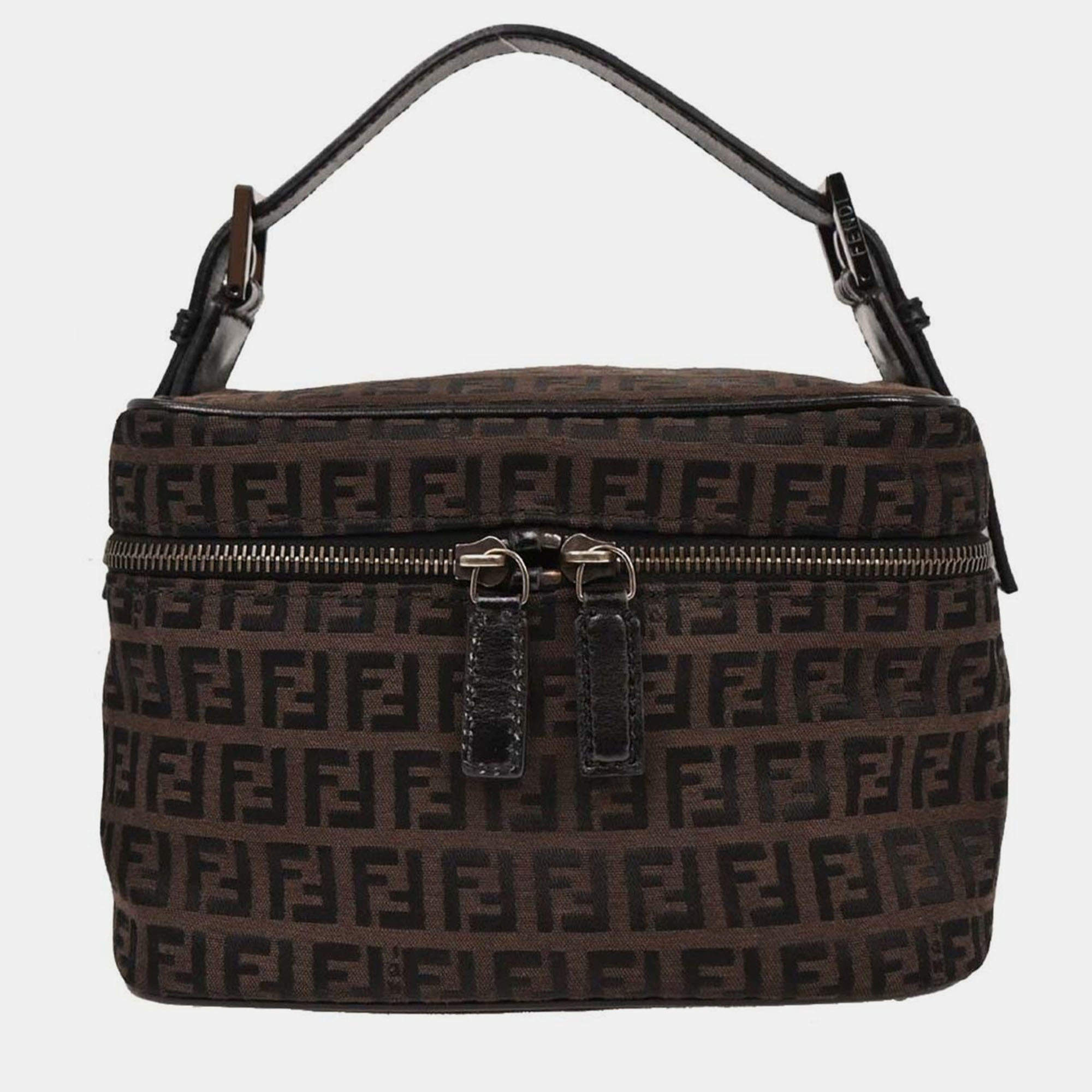 Pre Owned Fendi Brown Zucchino Handbag
