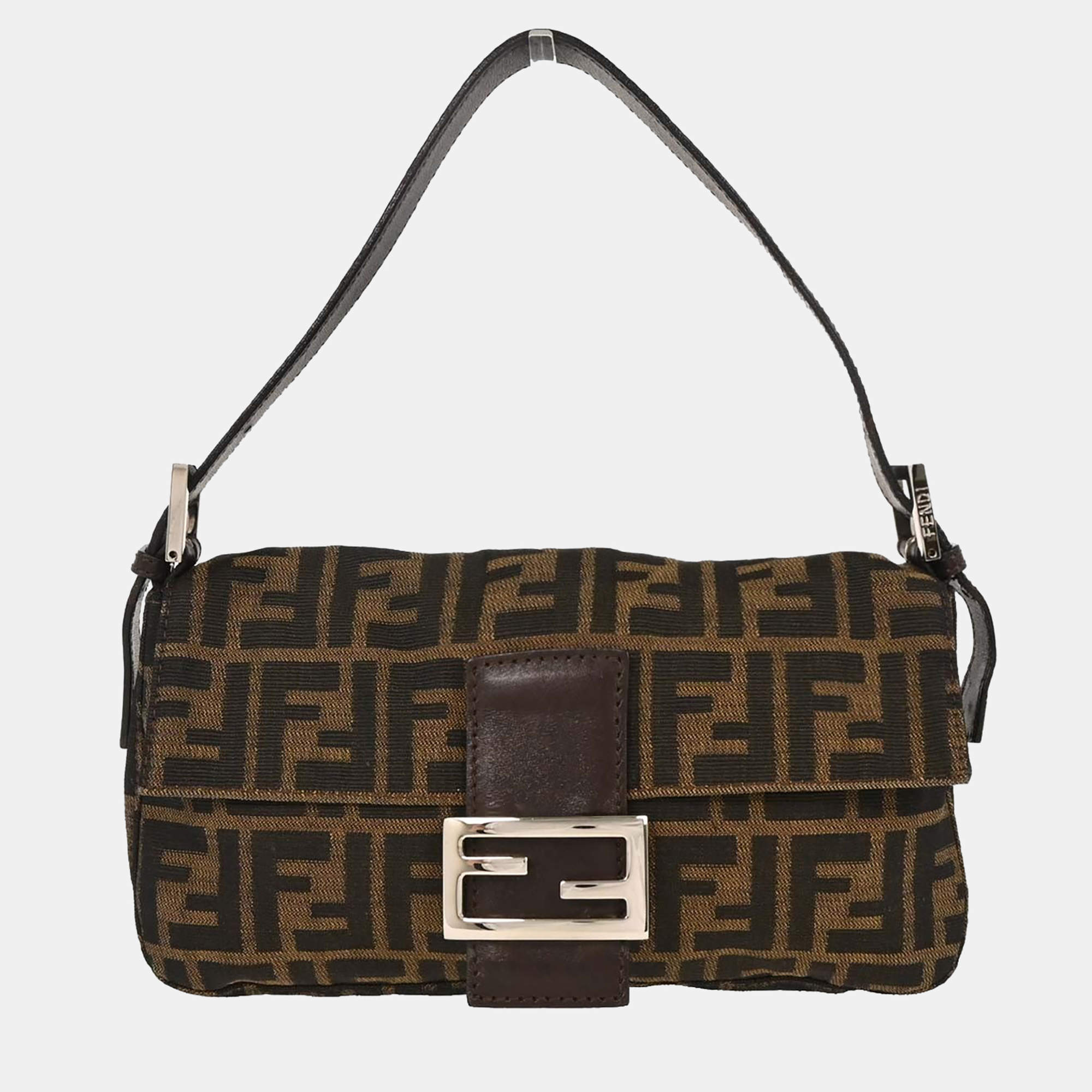 مملوكة مسبقًا Fendi Brown Zucca Baguette Handbag