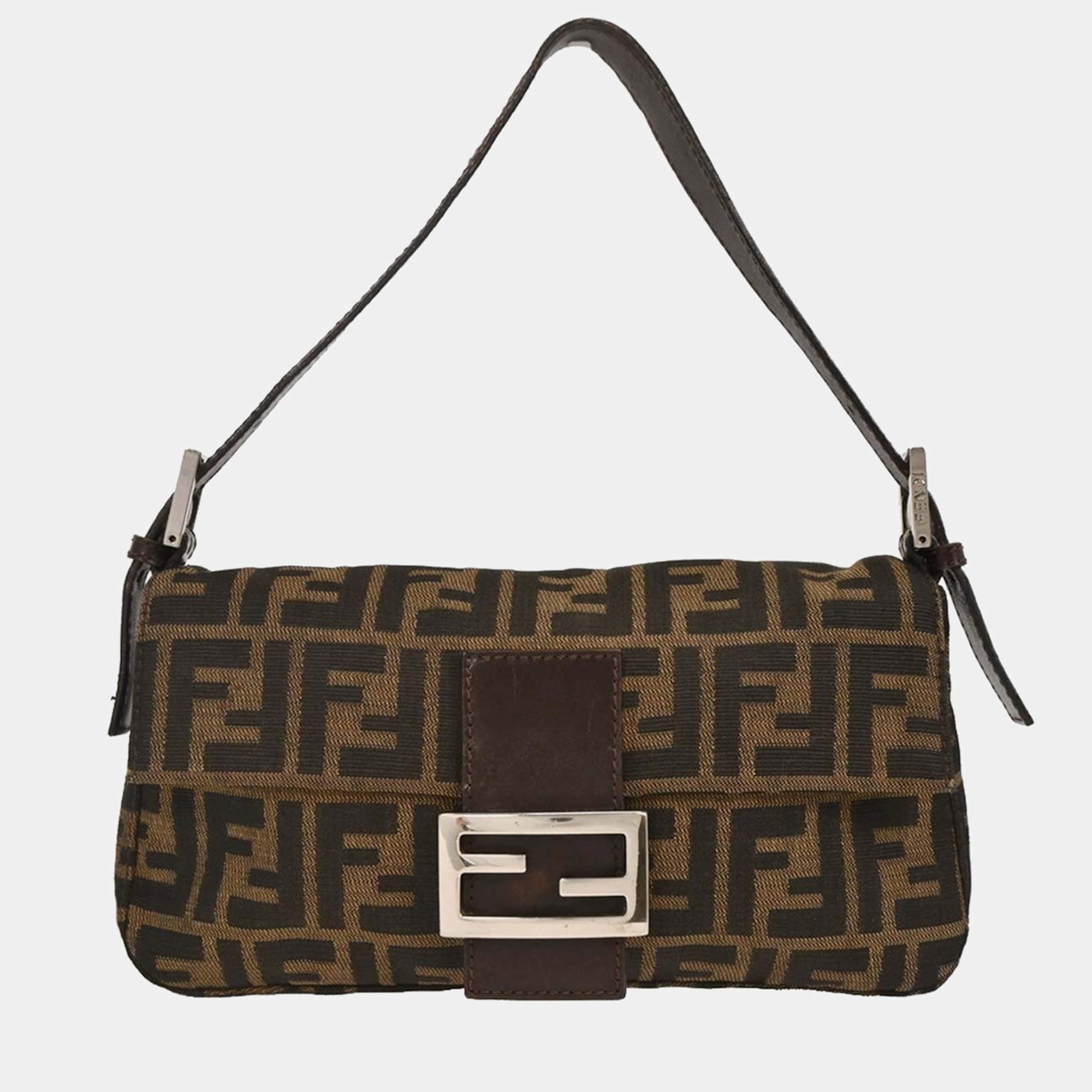 مملوكة مسبقًا Fendi Brown Zucca Baguette Handbag
