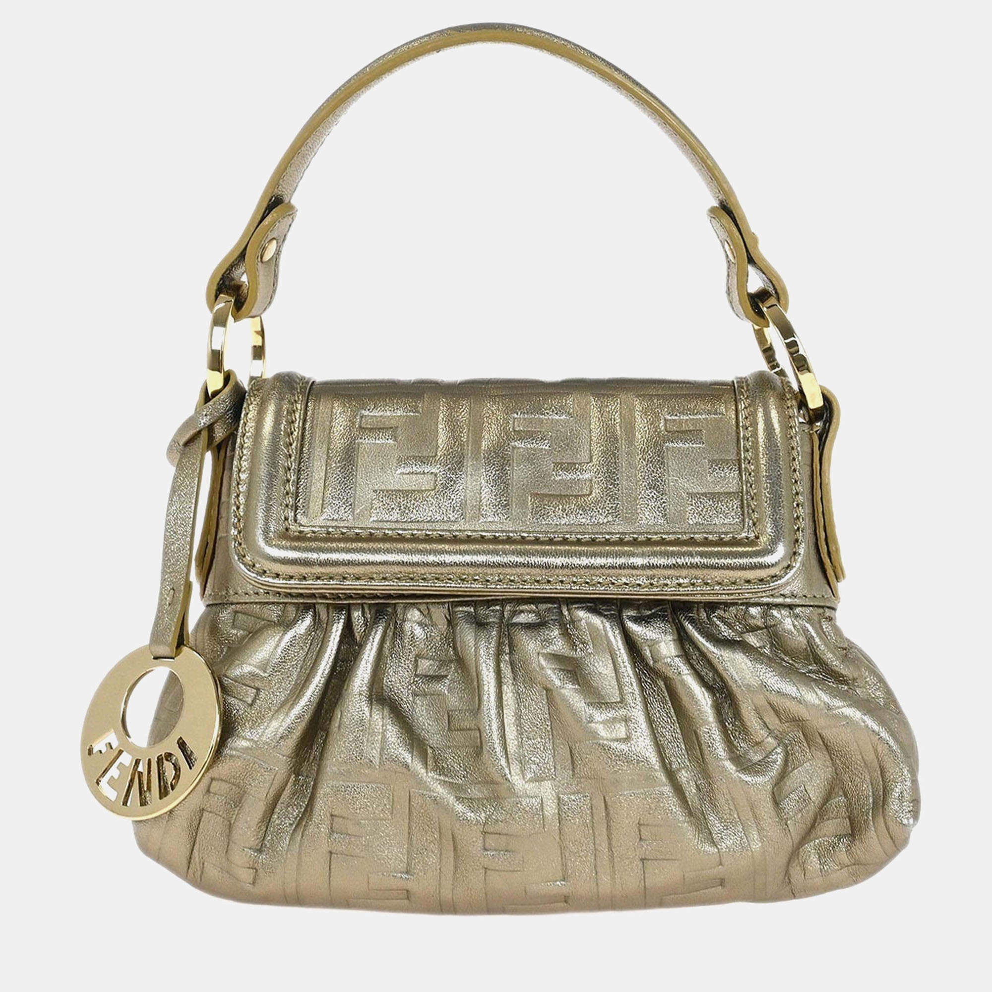 مملوكة مسبقًا Fendi Gold Zucca Chef Handbag