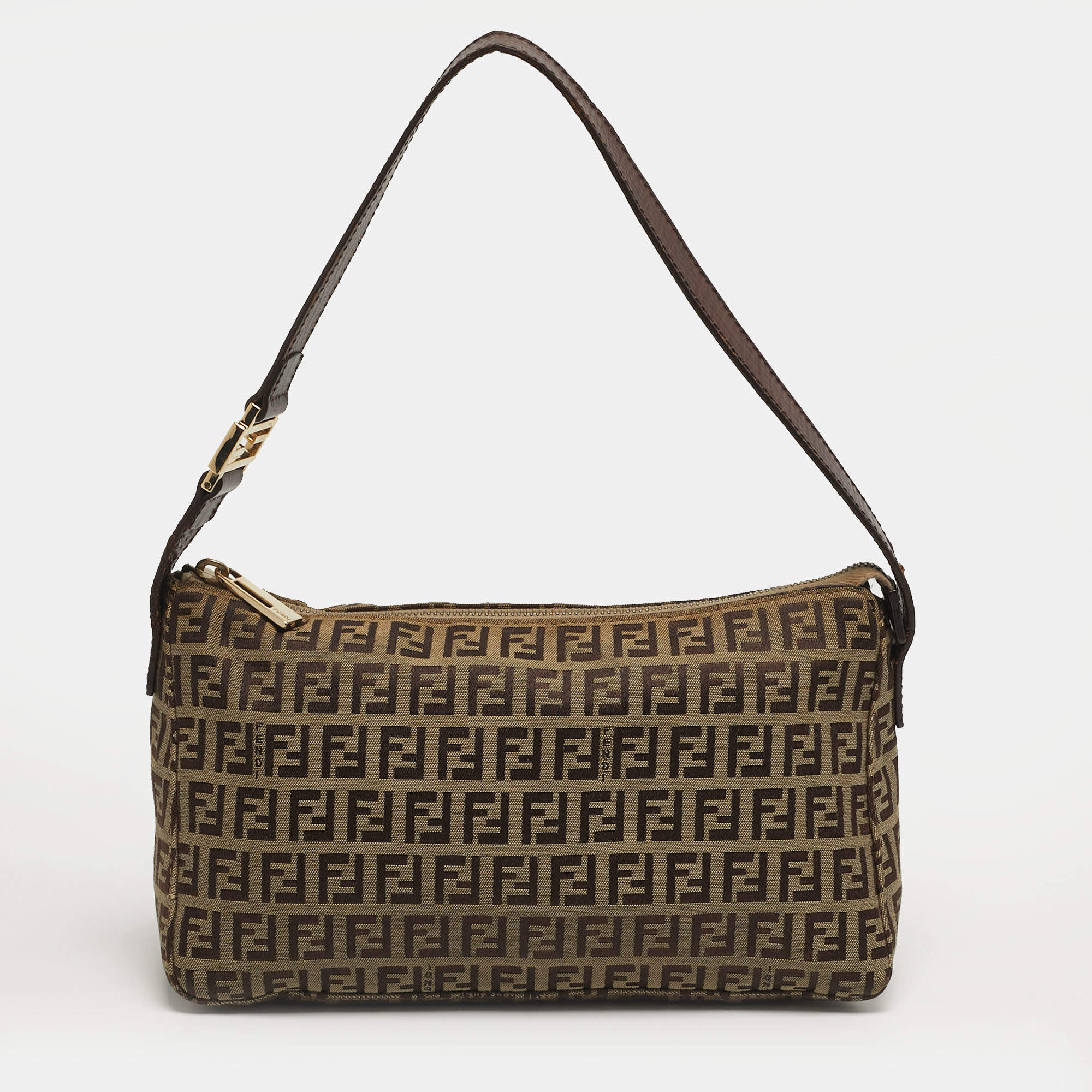مملوكة مسبقًا Fendi Beige/Brown Zucchino Canvas Pochette Bag