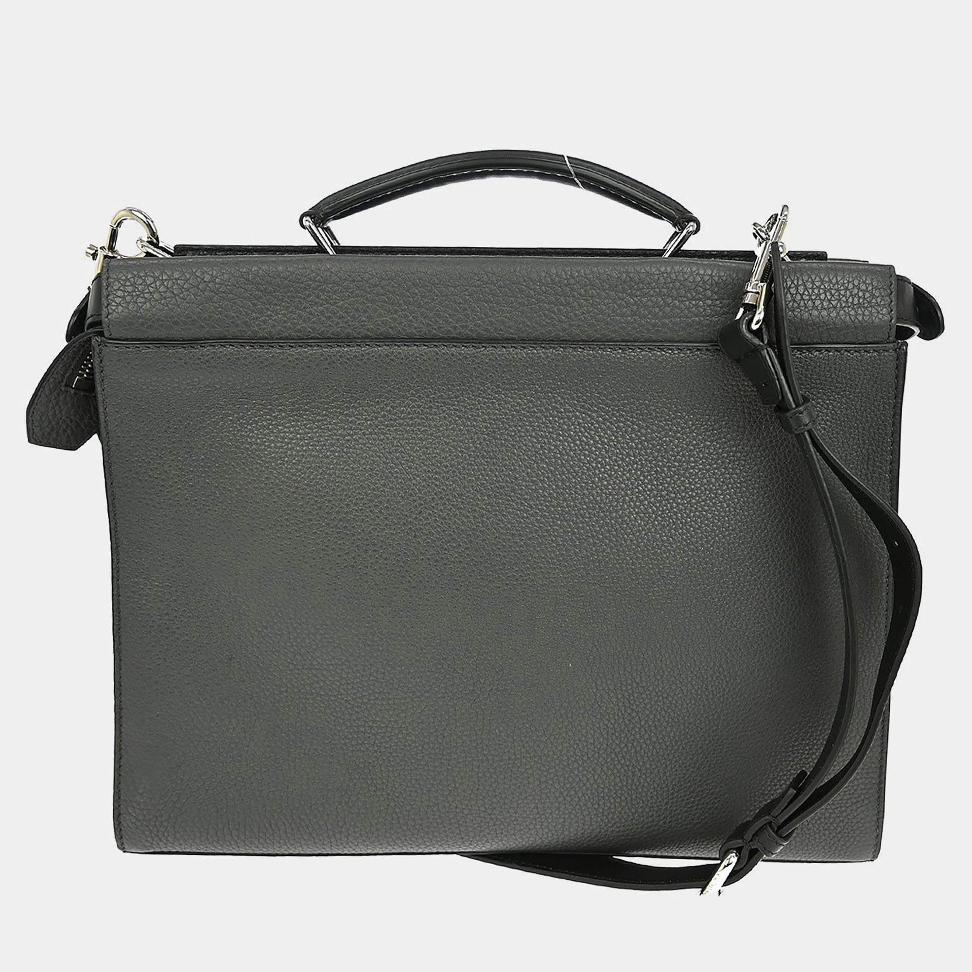 Pre Owned Fendi Gray Peekaboo Fit 2way Handbag