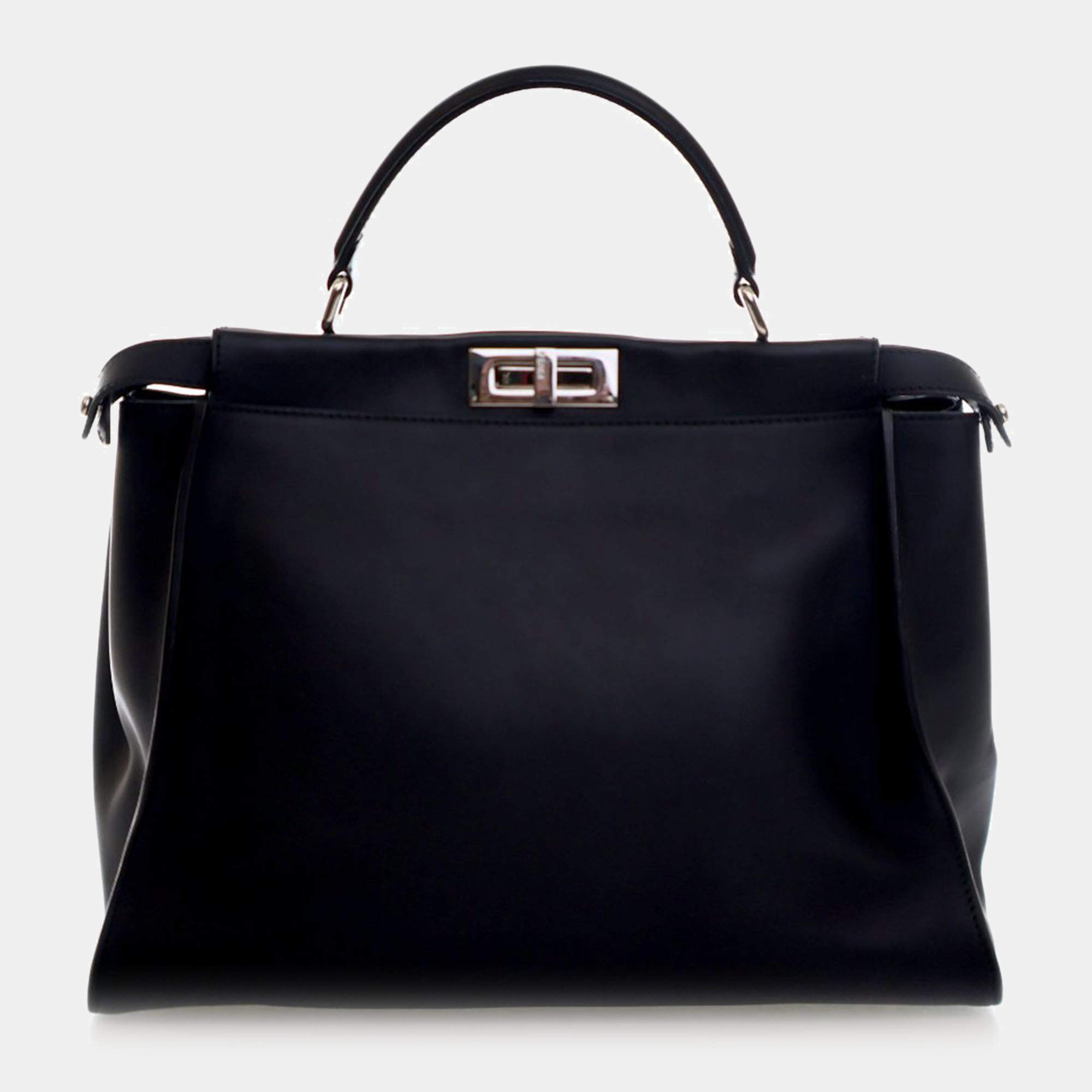 مملوكة مسبقًا Fendi Peekaboo Monster Eyes Large Calfskin Leather Top Handle Bag