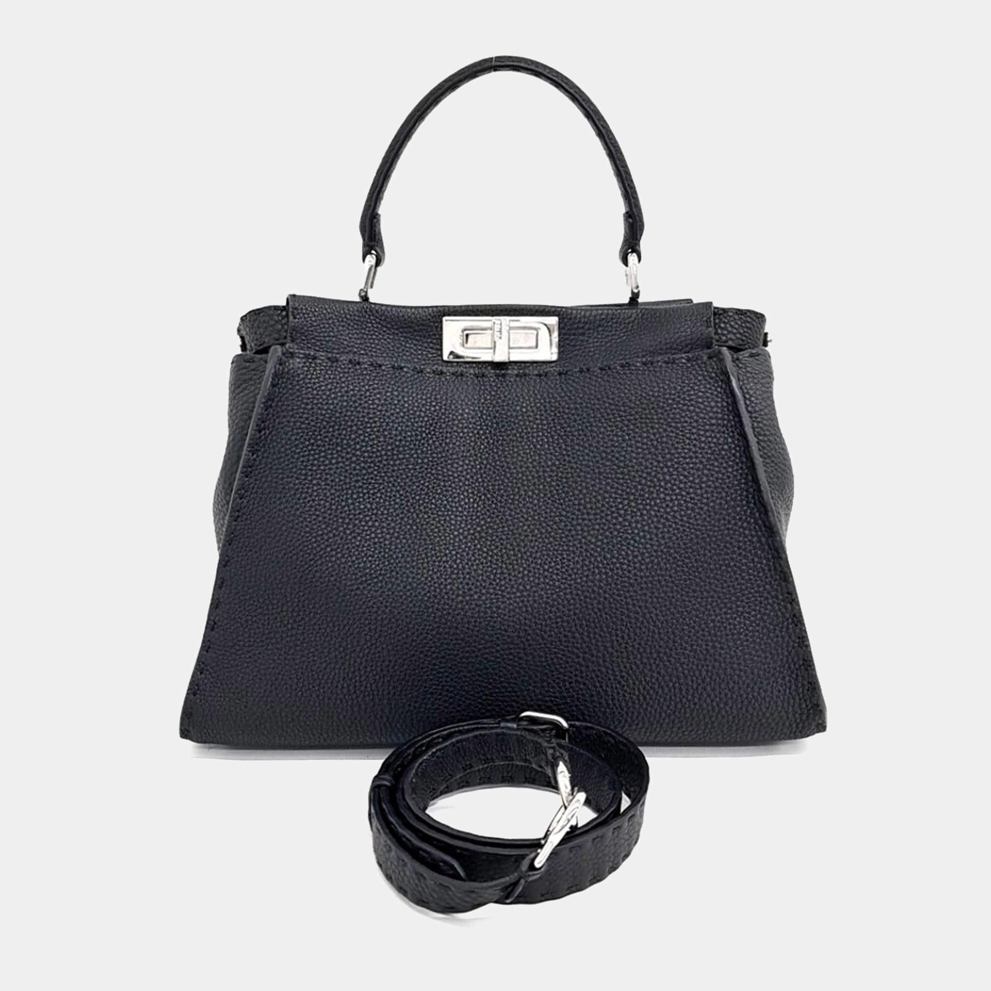 Pre Owned Fendi Leather Selleria Peekaboo Regular