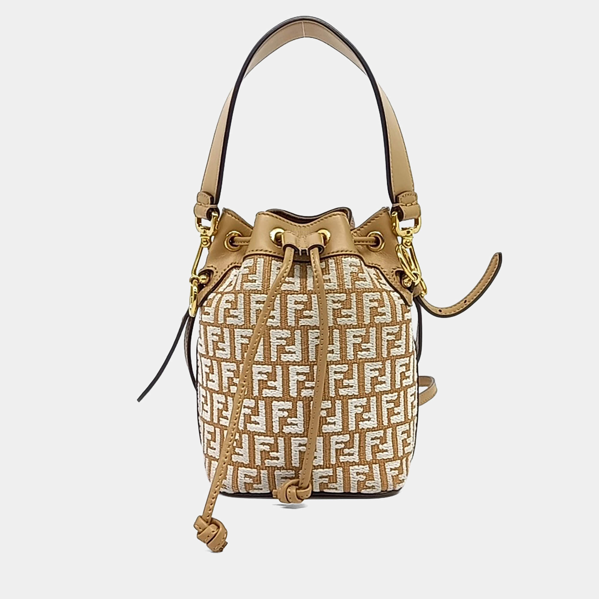 Pre Owned Fendi Multicolor Fabric and Leather Montresor Bucket Bag Mini