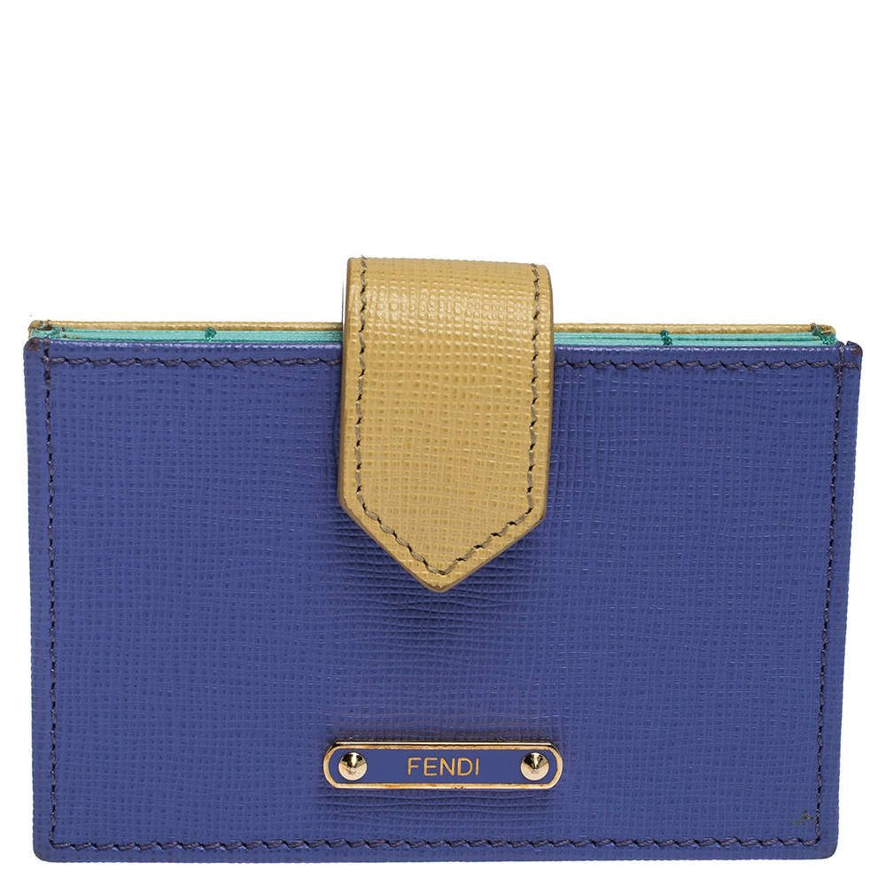 Pre Owned Fendi Multicolor Leather Elite Accordion Card Case