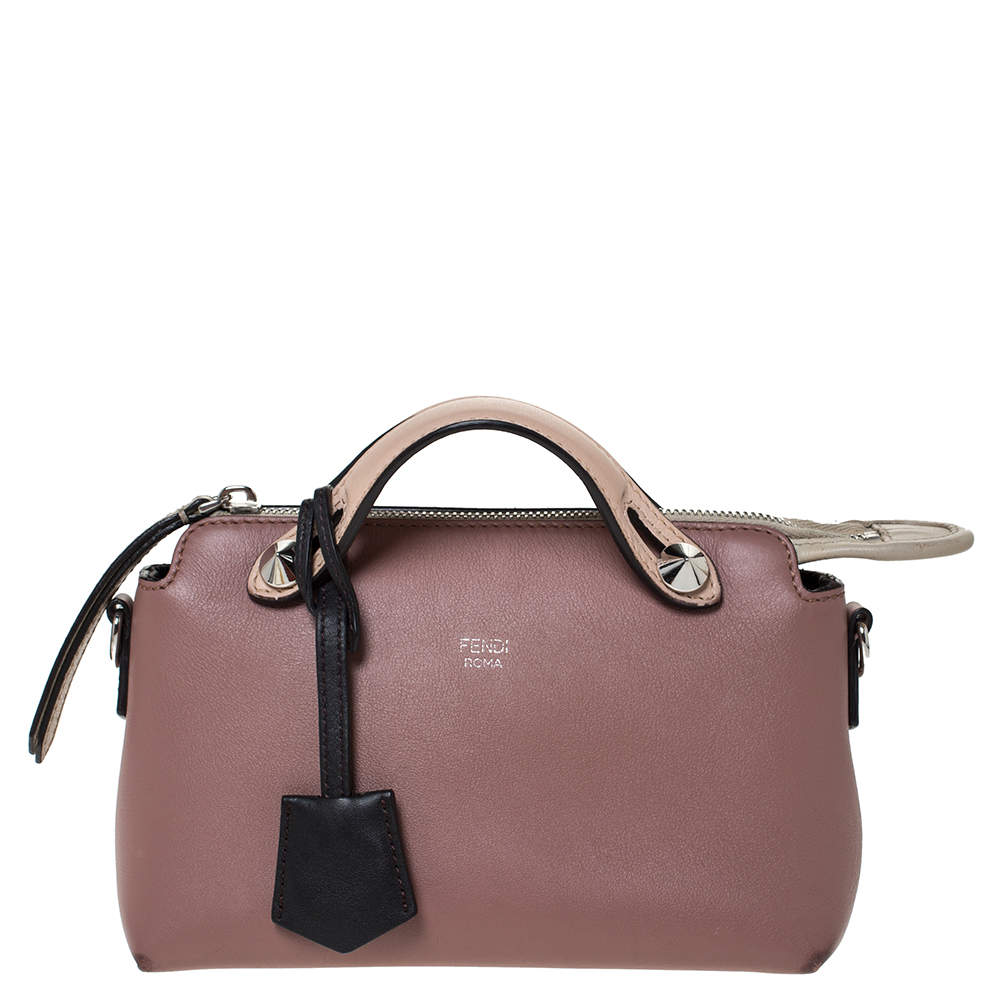 Fendi Antique Rose/Beige Leather Mini By The Way Crossbody Bag