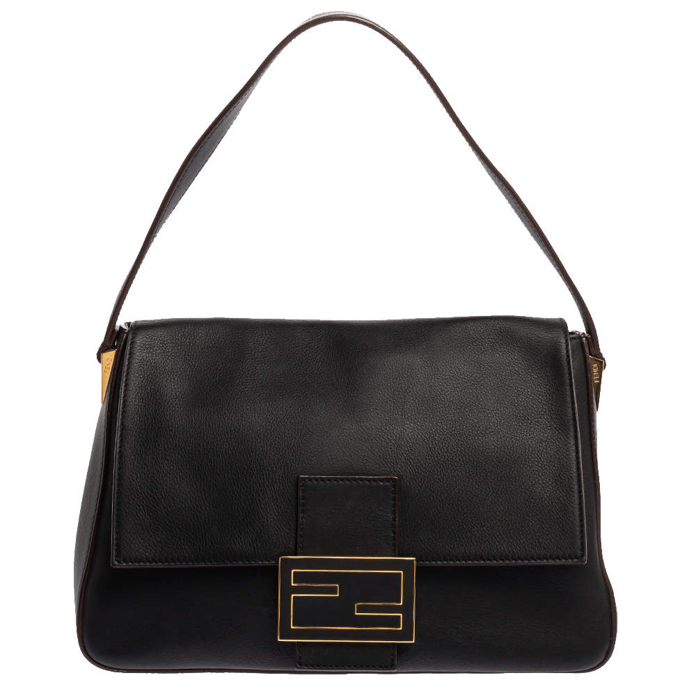 Fendi Black Leather Mama Forever Shoulder Bag