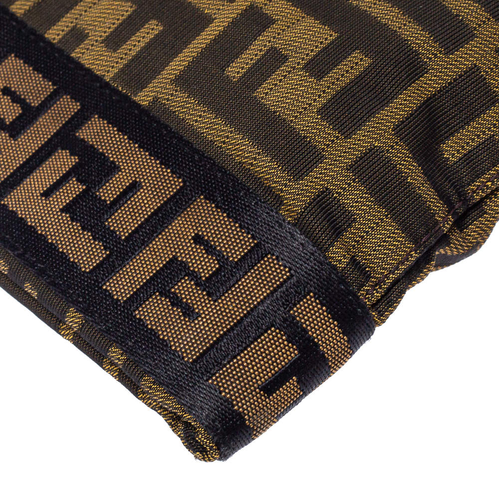 Pre Owned Fendi Tobacco Zucca Canvas Flat Messenger Bag