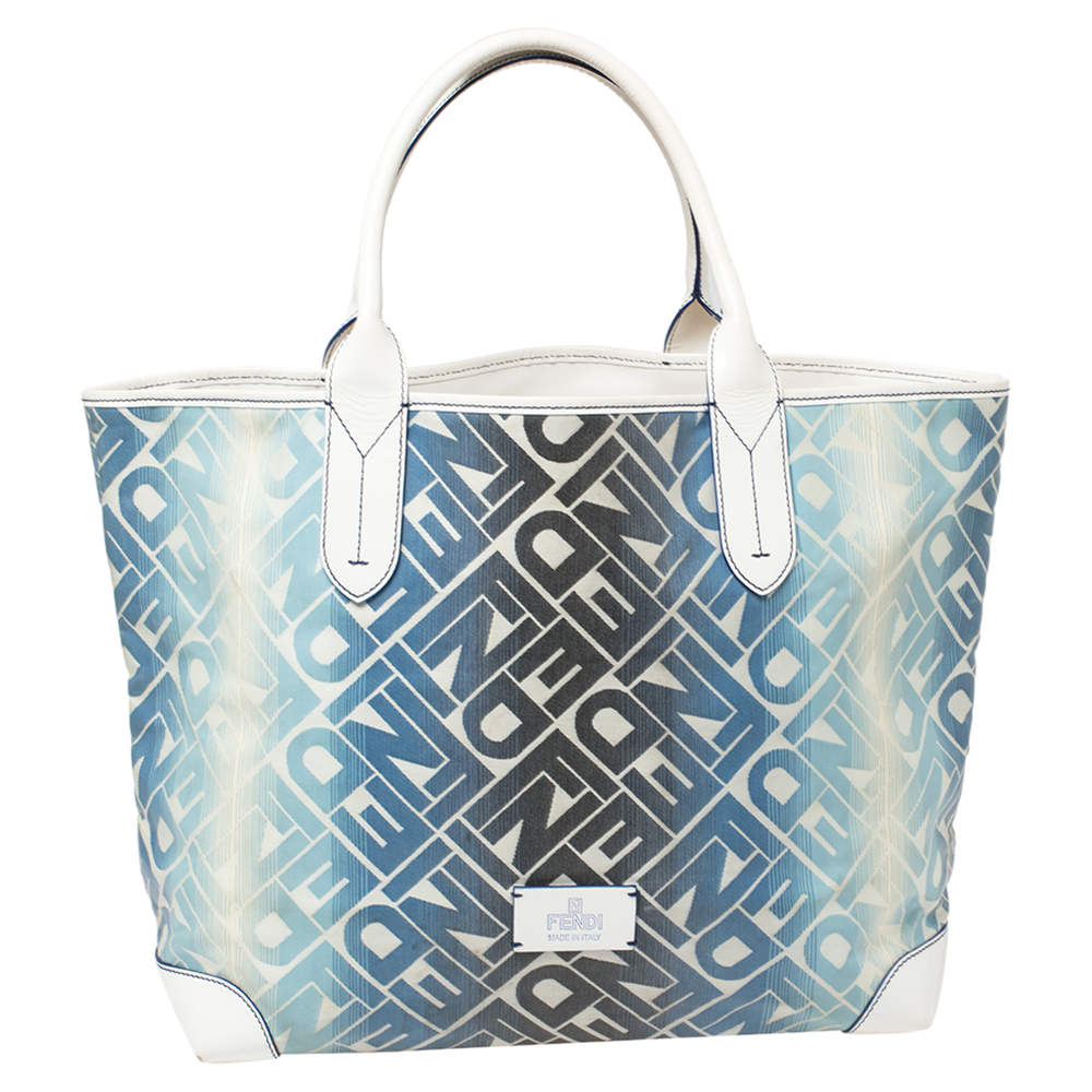 Pre Owned حقيبة يد فندي شوبر كانفاس مقوى مطبوع شعار الماركة مونوغرامي متعدد الألوان