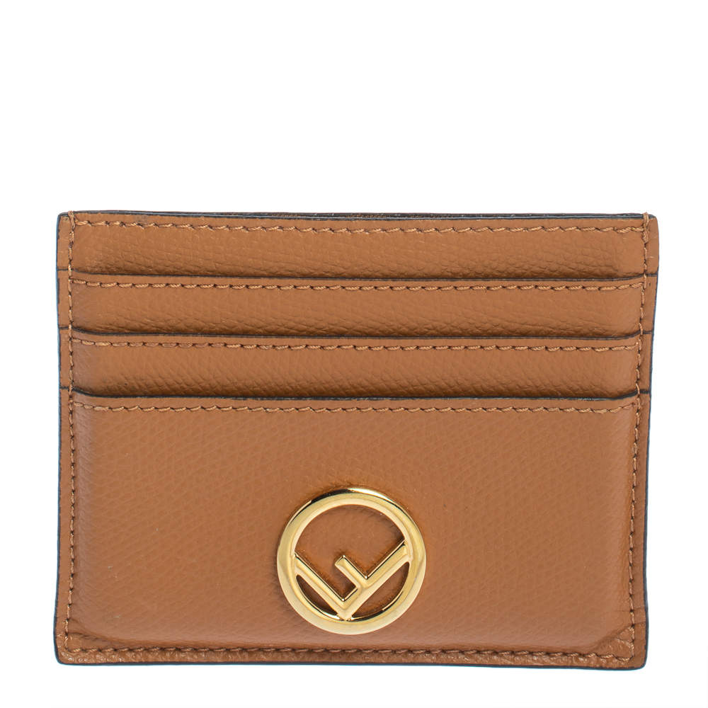 Pre Owned Fendi Brown Leather F is Fendi Card Holder