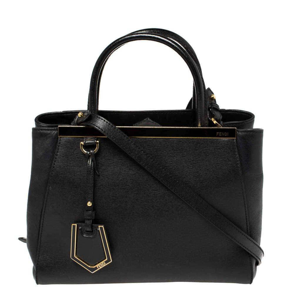 مملوكة مسبقًا حقيبة يد فندي بيتيت ساك 2جور جلد أسود