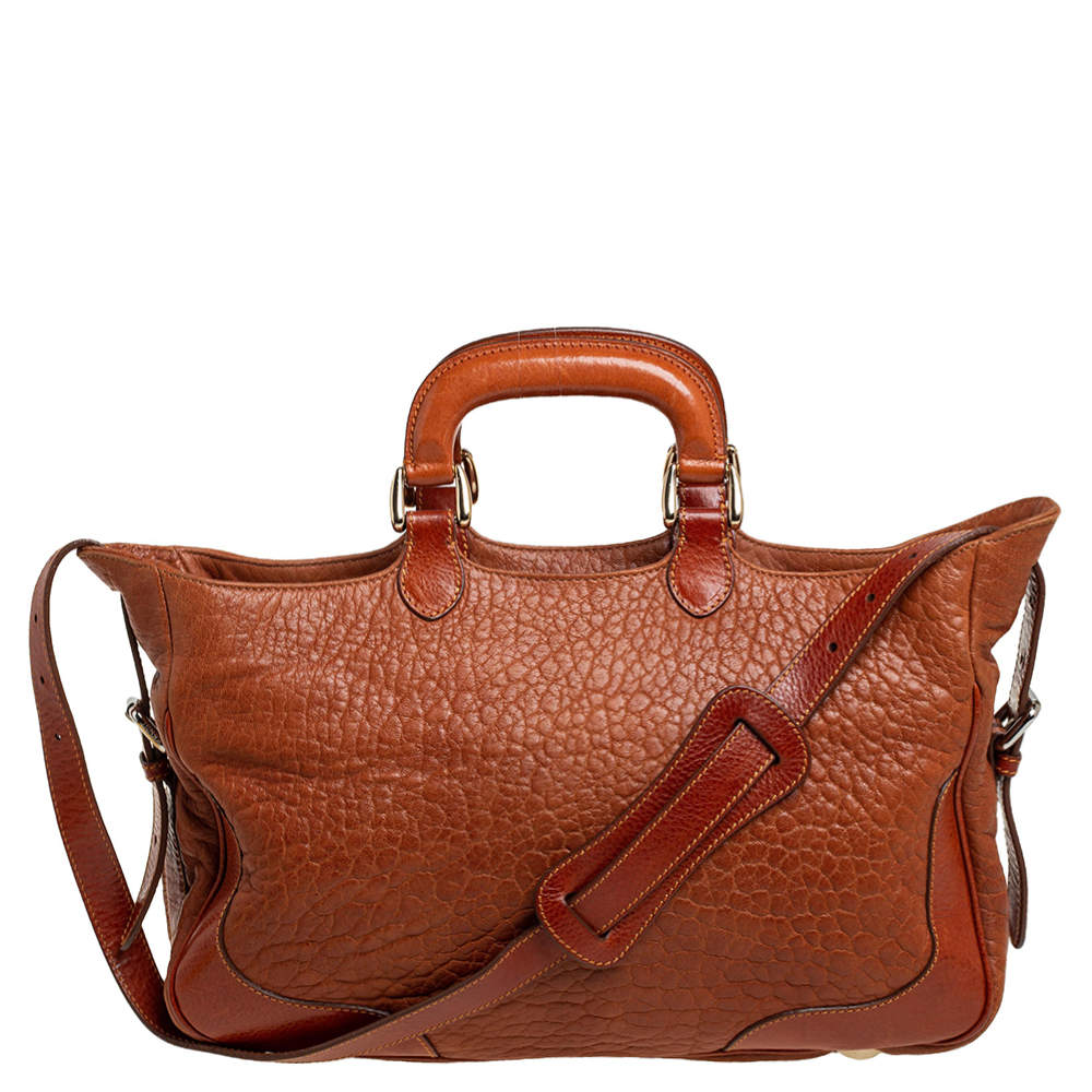 Pre Owned Fendi Brown Leather IT Tote 