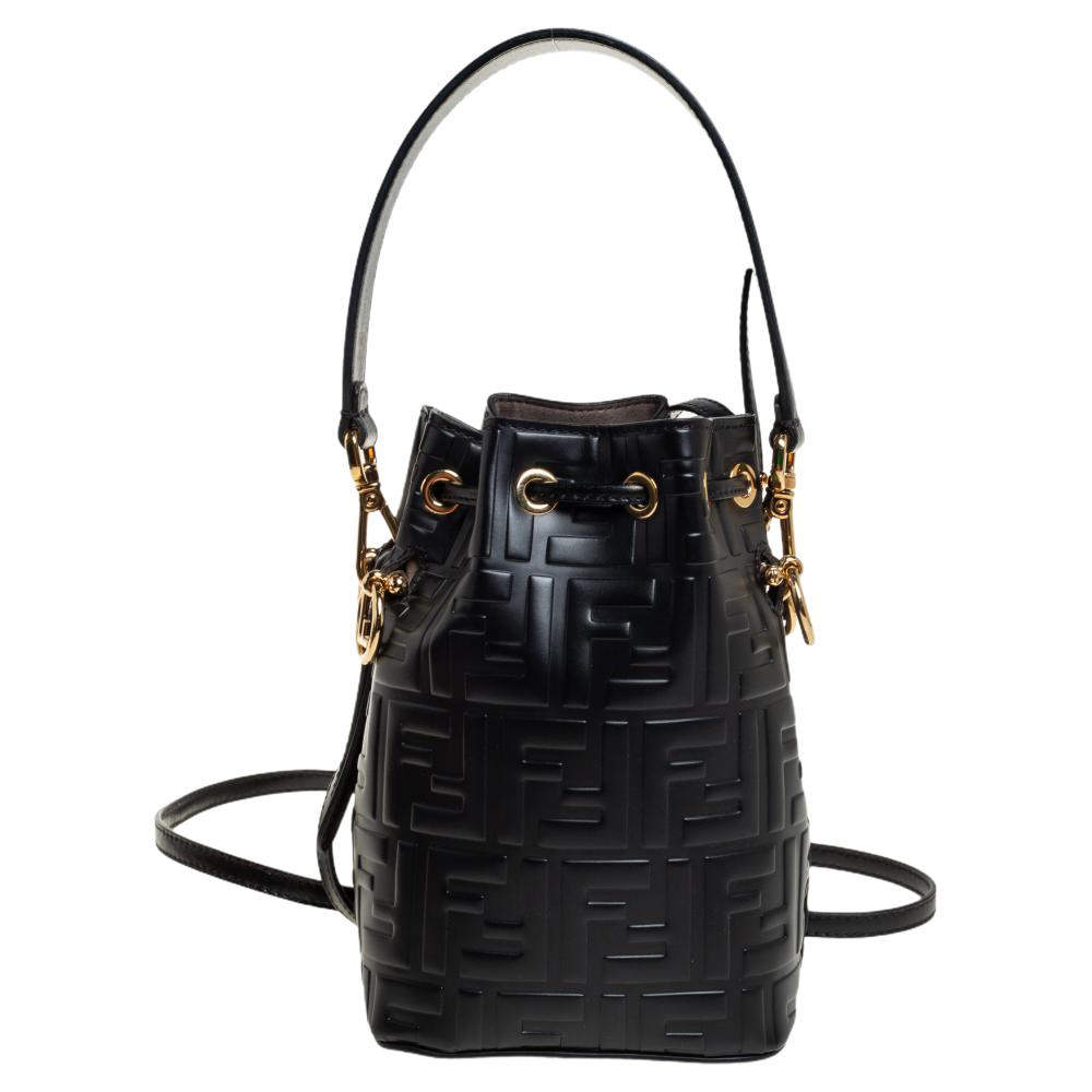 Fendi Mini Zucca Mon Tresor Bucket Bag - Black Bucket Bags, Handbags -  FEN262556