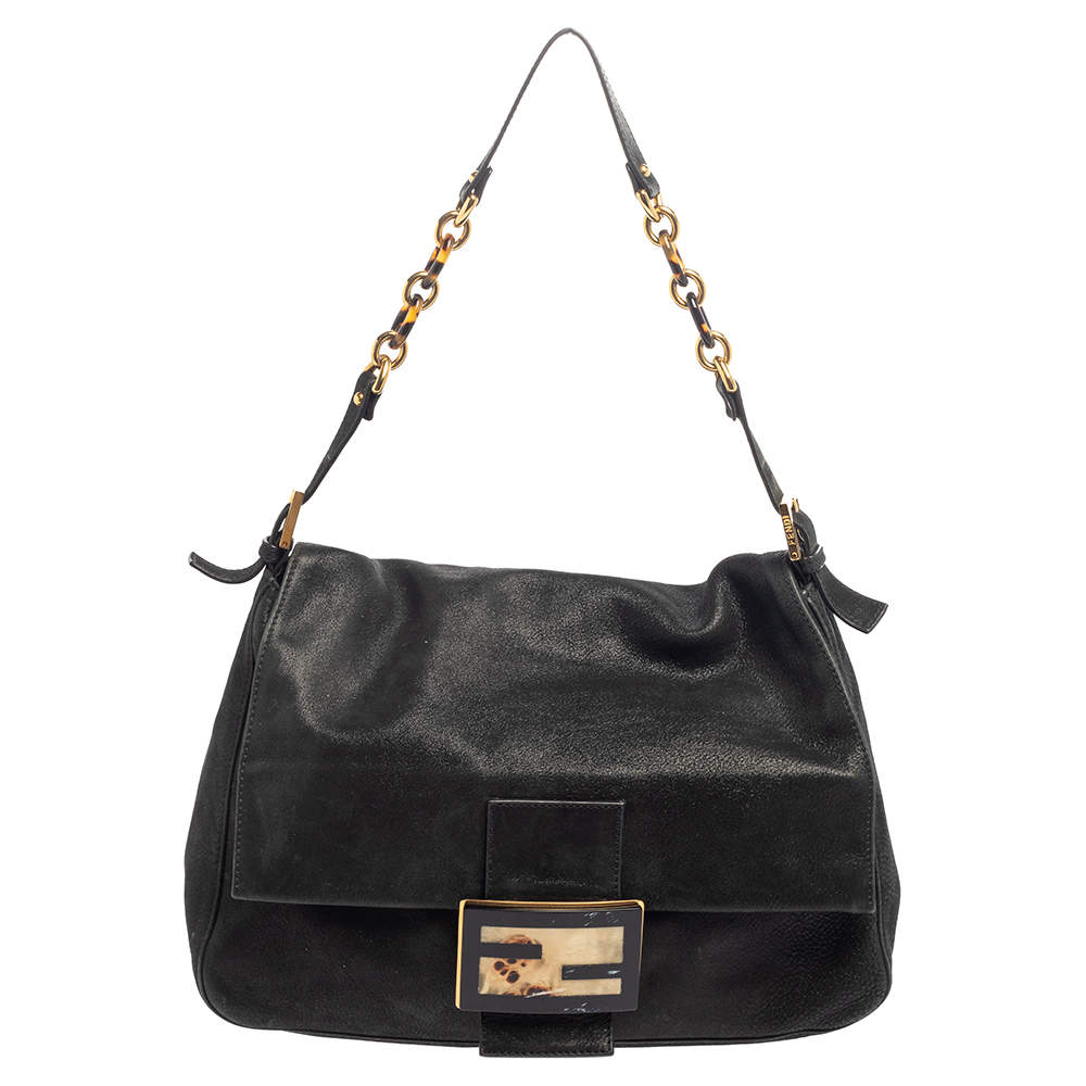 Fendi Chainstrap Forever Mini Pochette Bag in Black