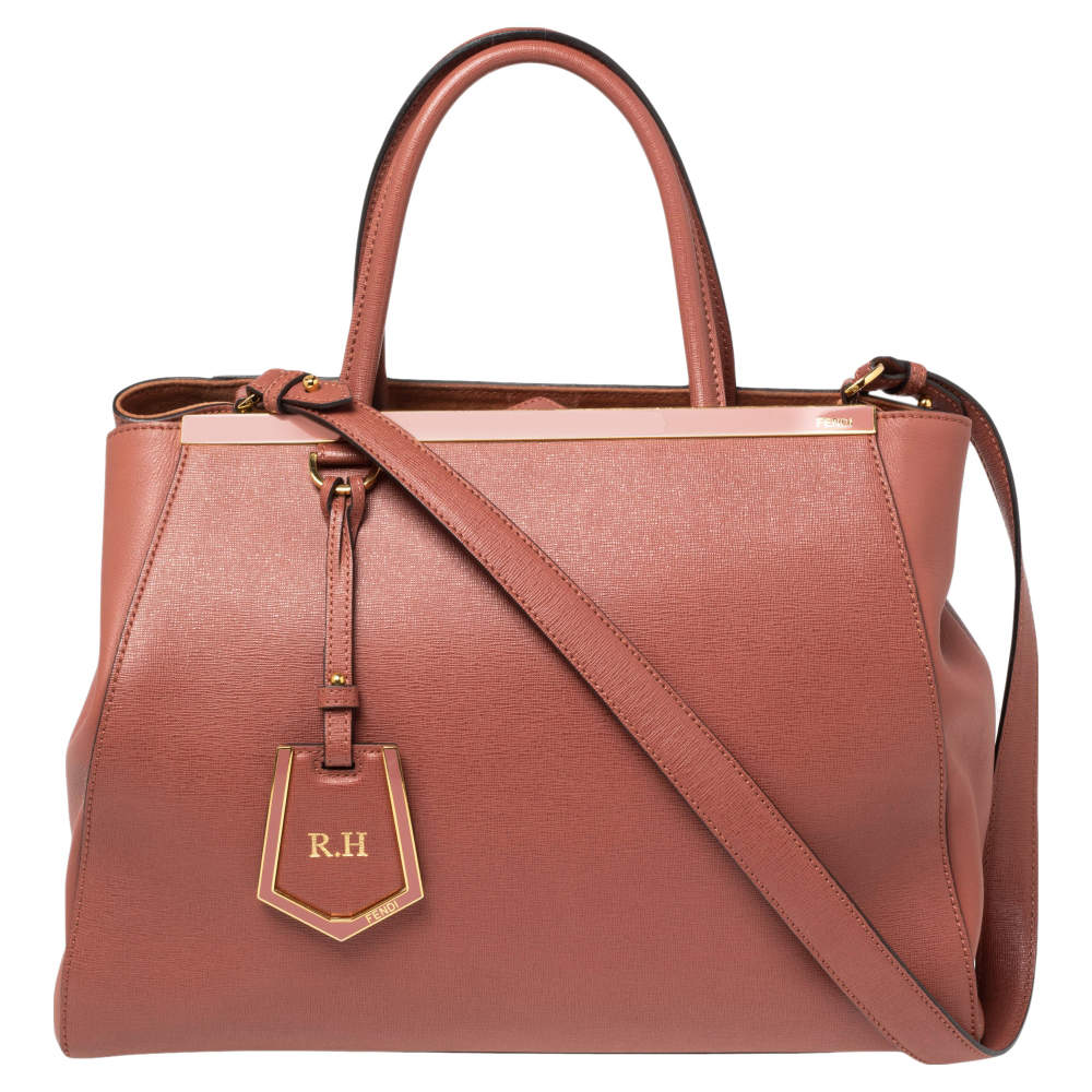 مملوكة مسبقًا Fendi Old Rose Leather Medium 2Jours Tote