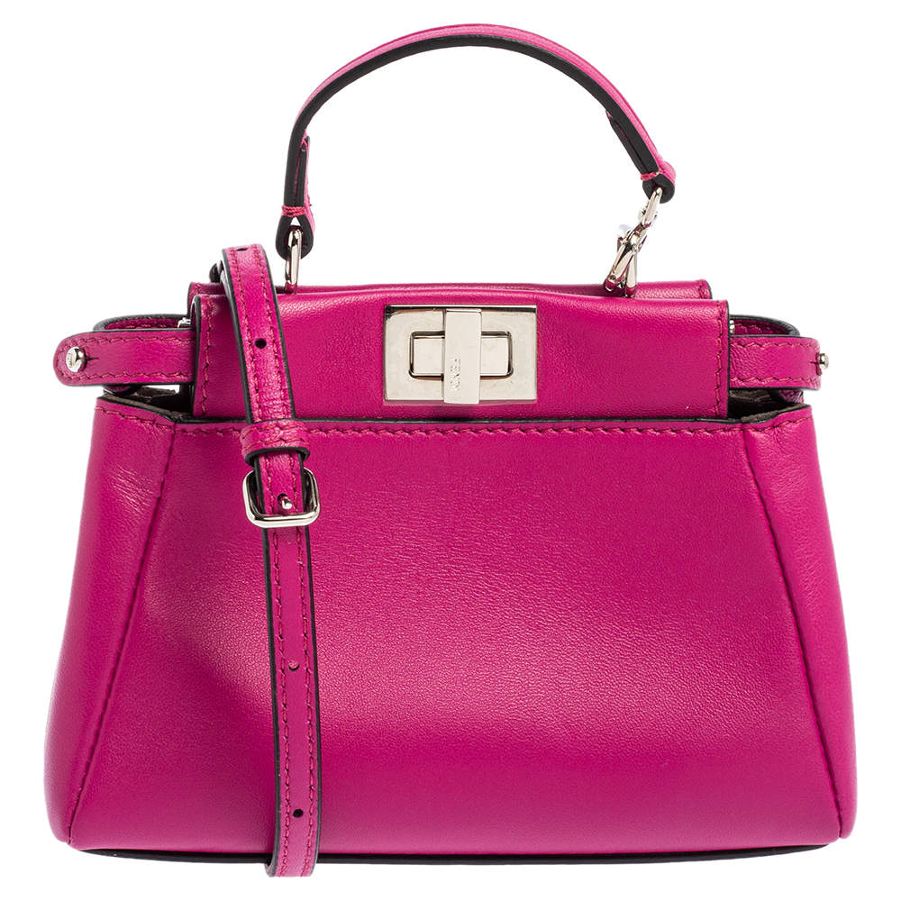 Fendi Fuchsia Leather Micro Peekaboo Crossbody Bag Fendi | The Luxury ...