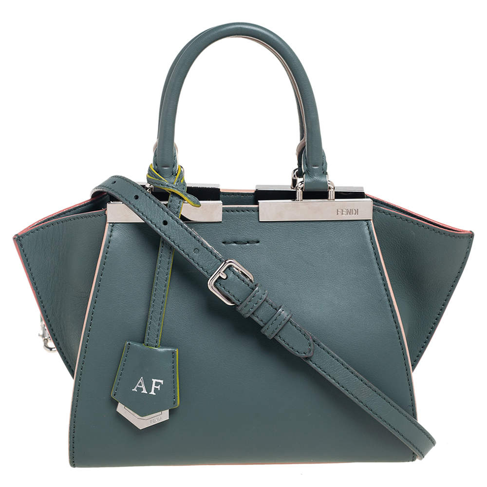 مملوكة مسبقًا Fendi Green Leather Mini 3Jours Tote