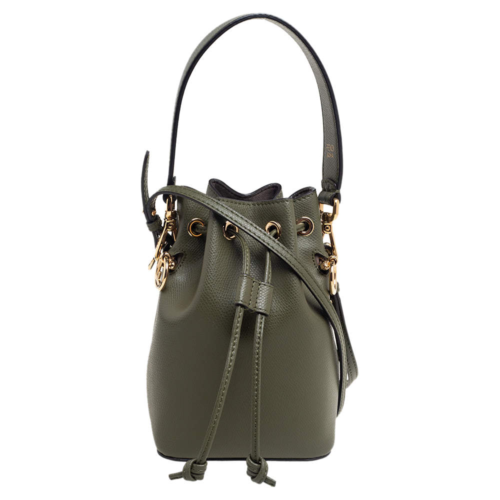 Pre Owned حقيبة فندي باكت أربطة ميني مون ترسور جلد بنيه