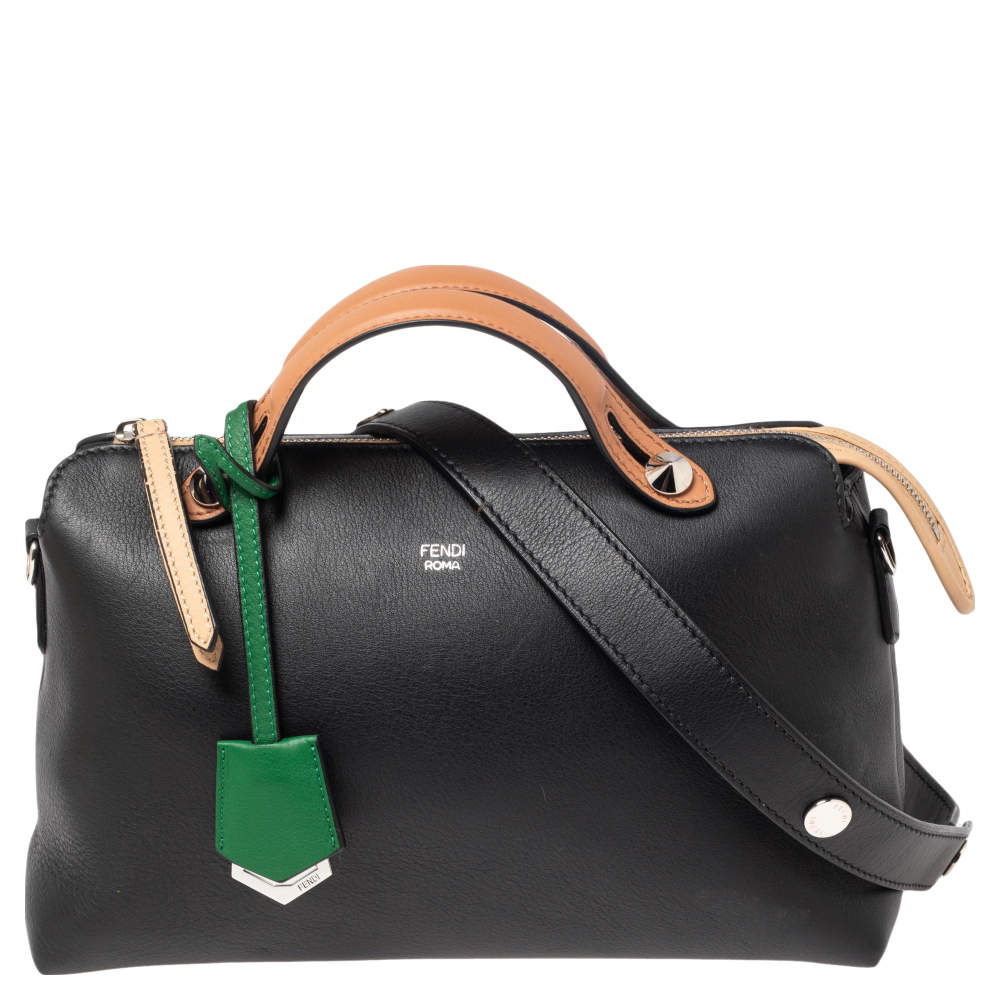Pre Owned Fendi Brown/Black Leather Small By The Way Shoulder Bag