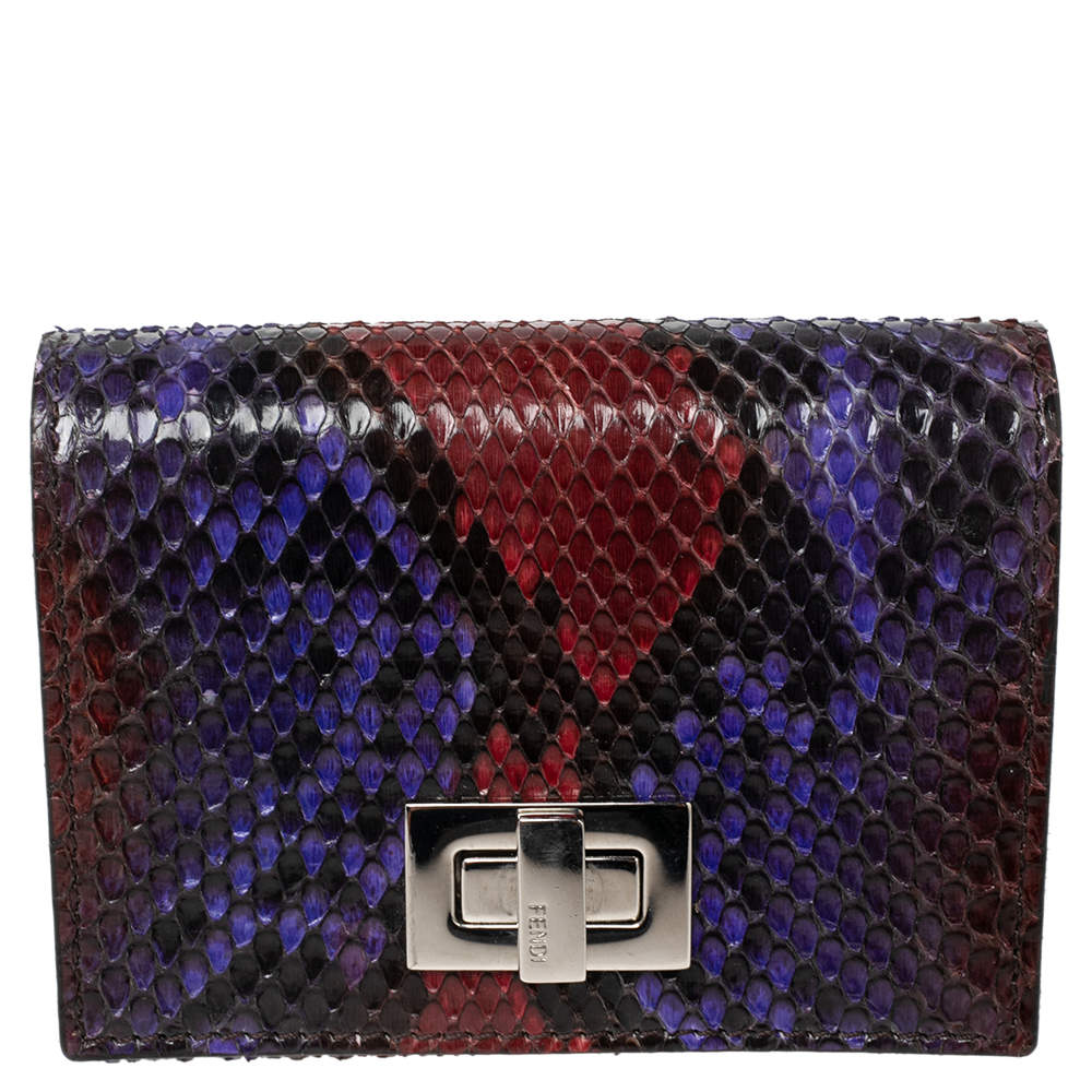 Fendi Multicolor Python Peekaboo Compact Wallet Fendi | TLC